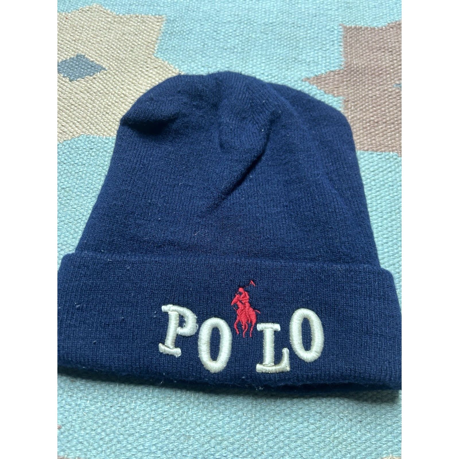Polo Ralph Lauren VINTAGE Polo Ralph Lauren Beanie Hat Knit Winter Blue One Size OSFA Mens Horse Logo Spelled Spell Out Polo Ralph Lauren Beanie Size US M / EU 48-50 / 2 - 3 Thumbnail