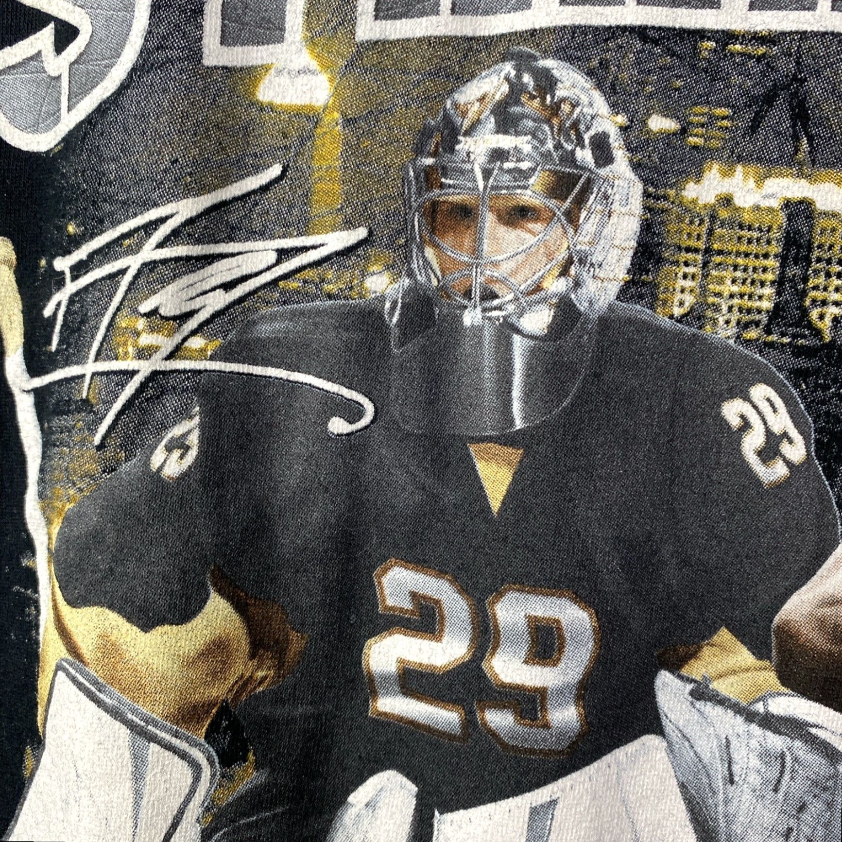 Gildan Pittsburgh Sports T Shirt Mens Black Gildan Short Sleeve Size M City Of Champions Marc Andre Fleury James Harrison"} Size US M / EU 48-50 / 2 - 5 Thumbnail