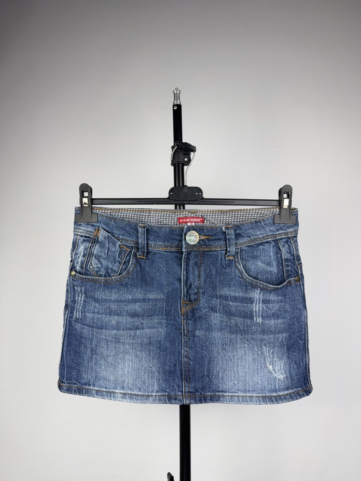Japanese Brand Retro Y2K 00s H-Idee Denim Mini Skirt Blue Jeanwear Size 36 Size 28" / US 6 / IT 42 - 1 Thumbnail
