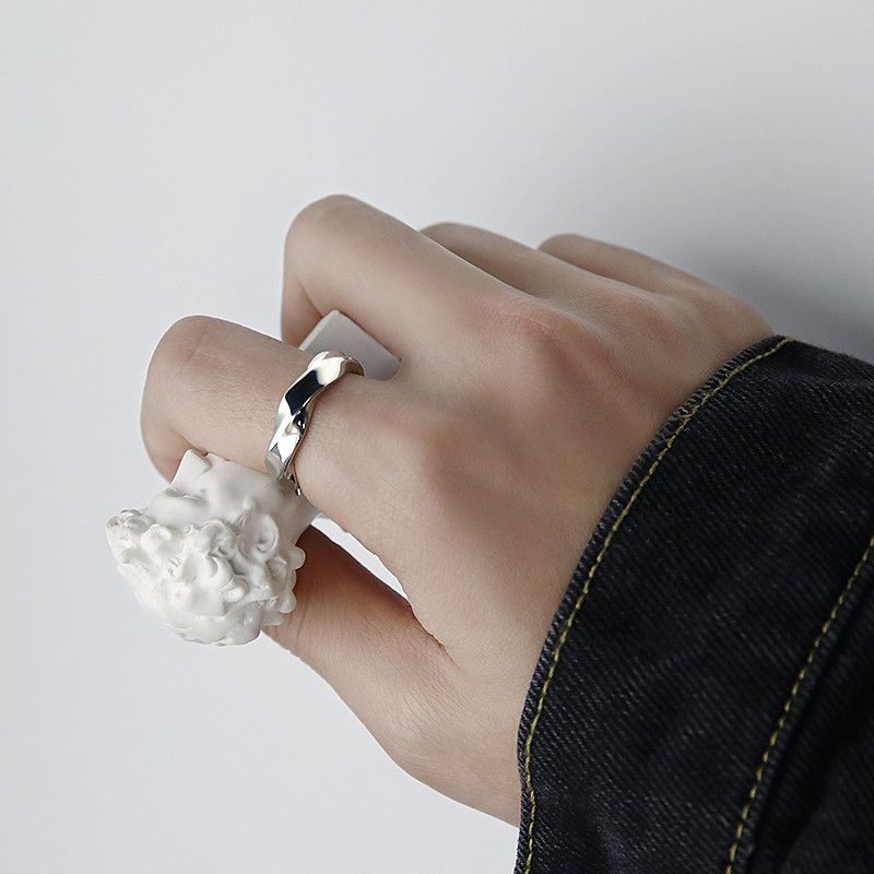 Jewelry Vintage Jewelry Rings Open Size Chrome Ring (Size 7-13) Size ONE SIZE - 3 Thumbnail