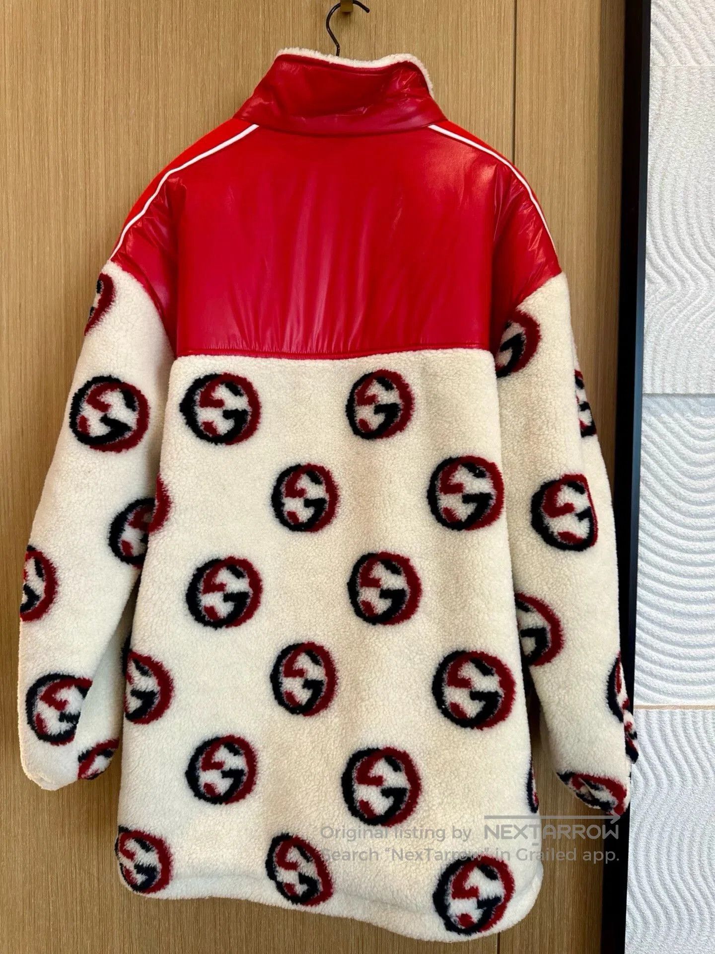 Gucci Gucci Double G Teddy Red Shearling Jacket. Size L / US 10 / IT 46 - 6 Thumbnail