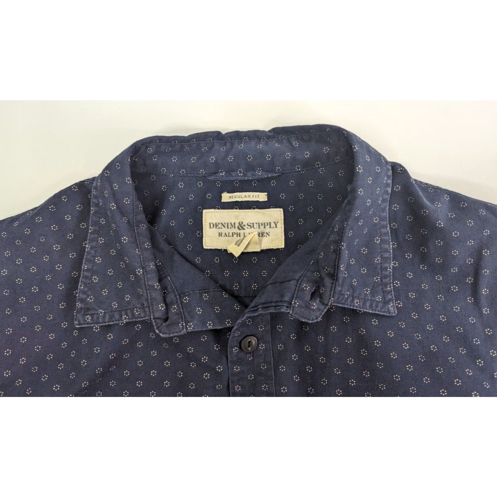 Ralph Lauren Ralph Lauren Denim & Supply Shirt Men's Large Navy Dots 100% Cotton Button-Up Size US L / EU 52-54 / 3 - 5 Thumbnail