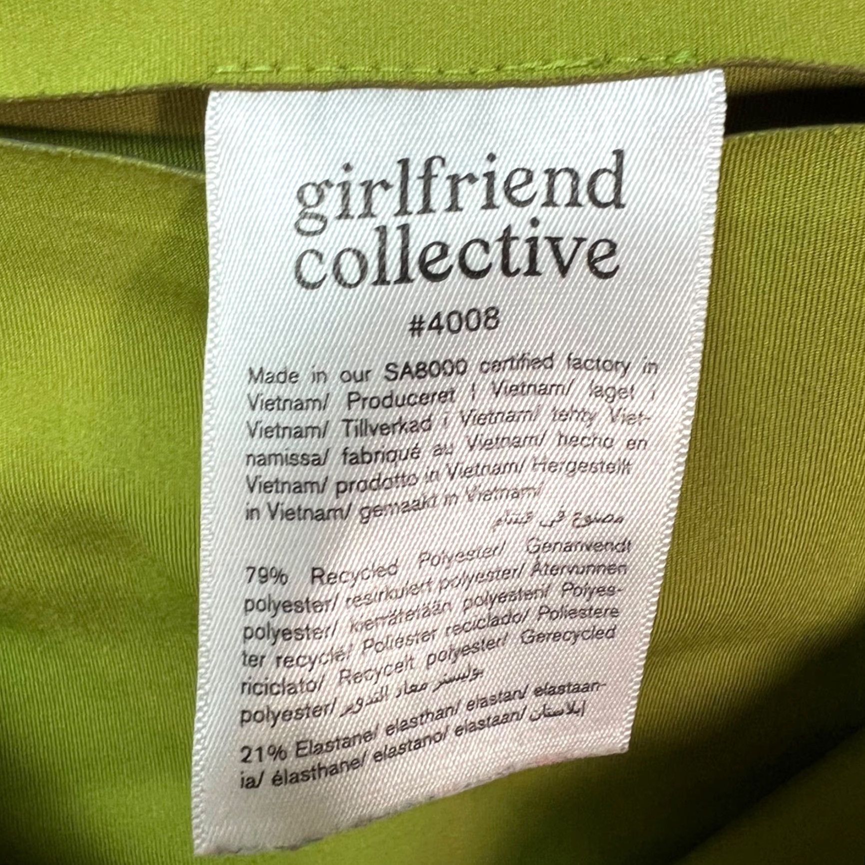 Girlfriend Collective VINTAGE Girlfriend Collective Womens Medium Lime Green Athletic Leggings Recycled Fabric Leggings Green M Athletic Slim Skinny Inseam 22in Size 32" / US 10 / IT 46 - 3 Thumbnail