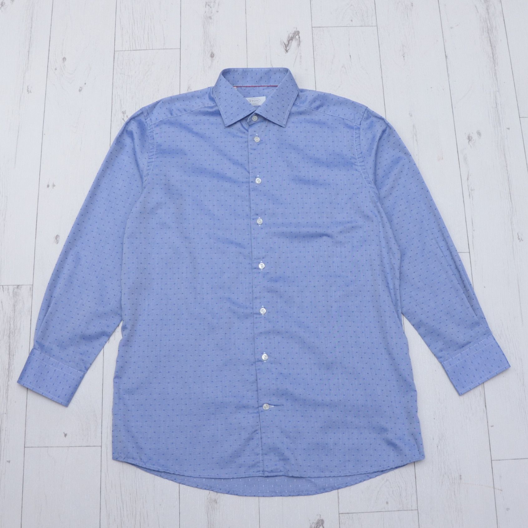 Eton Eton Contemporary Shirt Navy Blue Polka Dot size 41 Slim Size US L / EU 52-54 / 3 - 2 Thumbnail