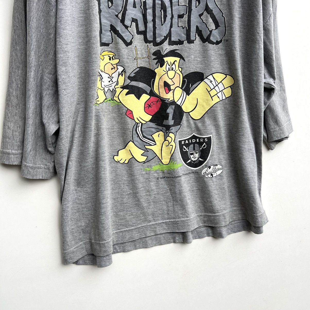 NFL × Vintage 1994 RAIDERS FLINTSTONES RARE ARCHIVE BOXY FIT TEE Size US XL / EU 56 / 4 - 3 Thumbnail
