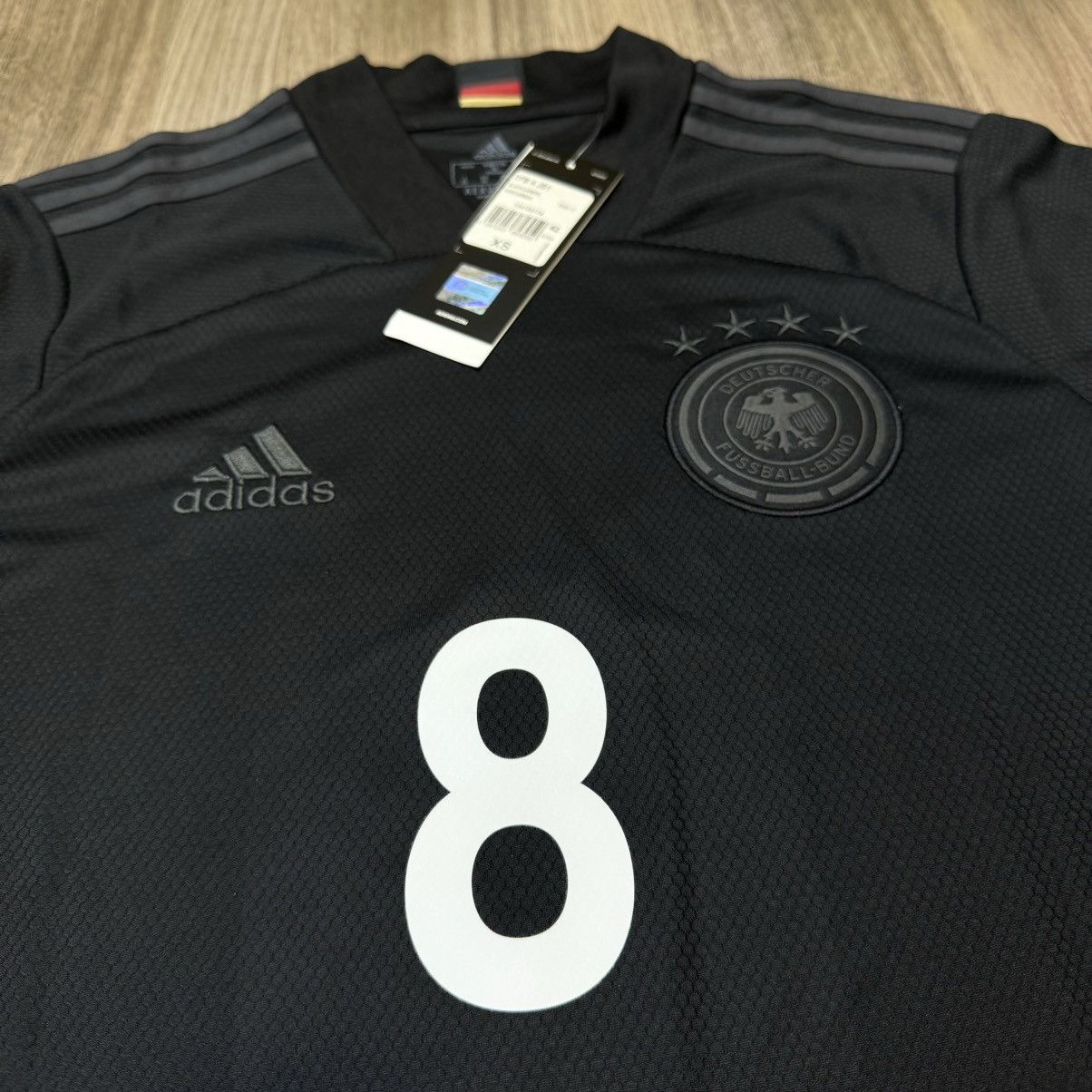 Adidas Germany 19/20 all black away shirt #8 Kroos (Bnwt) Size US XS / EU 42 / 0 - 3 Thumbnail