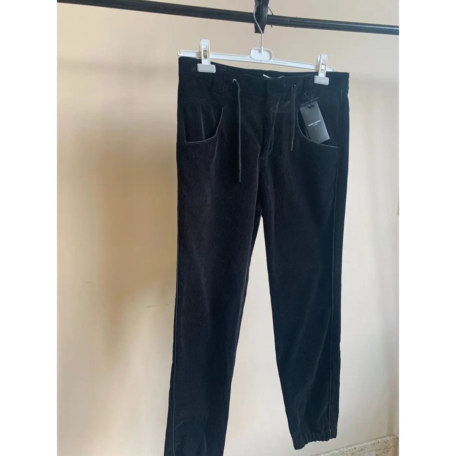 Saint Laurent Paris o1rshd1 Corduroy Drawstring Pants in Black Size US 34 / EU 50 - 5 Thumbnail