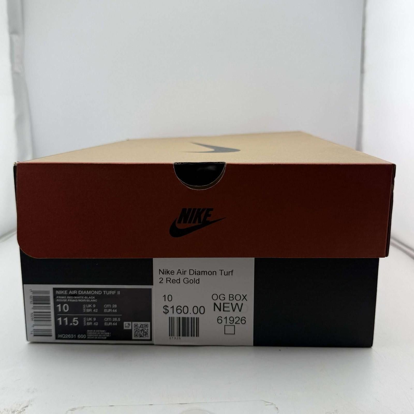Nike Nike Air Diamond Turf 2 Red Gold US 10 New with Box HQ2631 Size US 10 / EU 43 - 7 Thumbnail