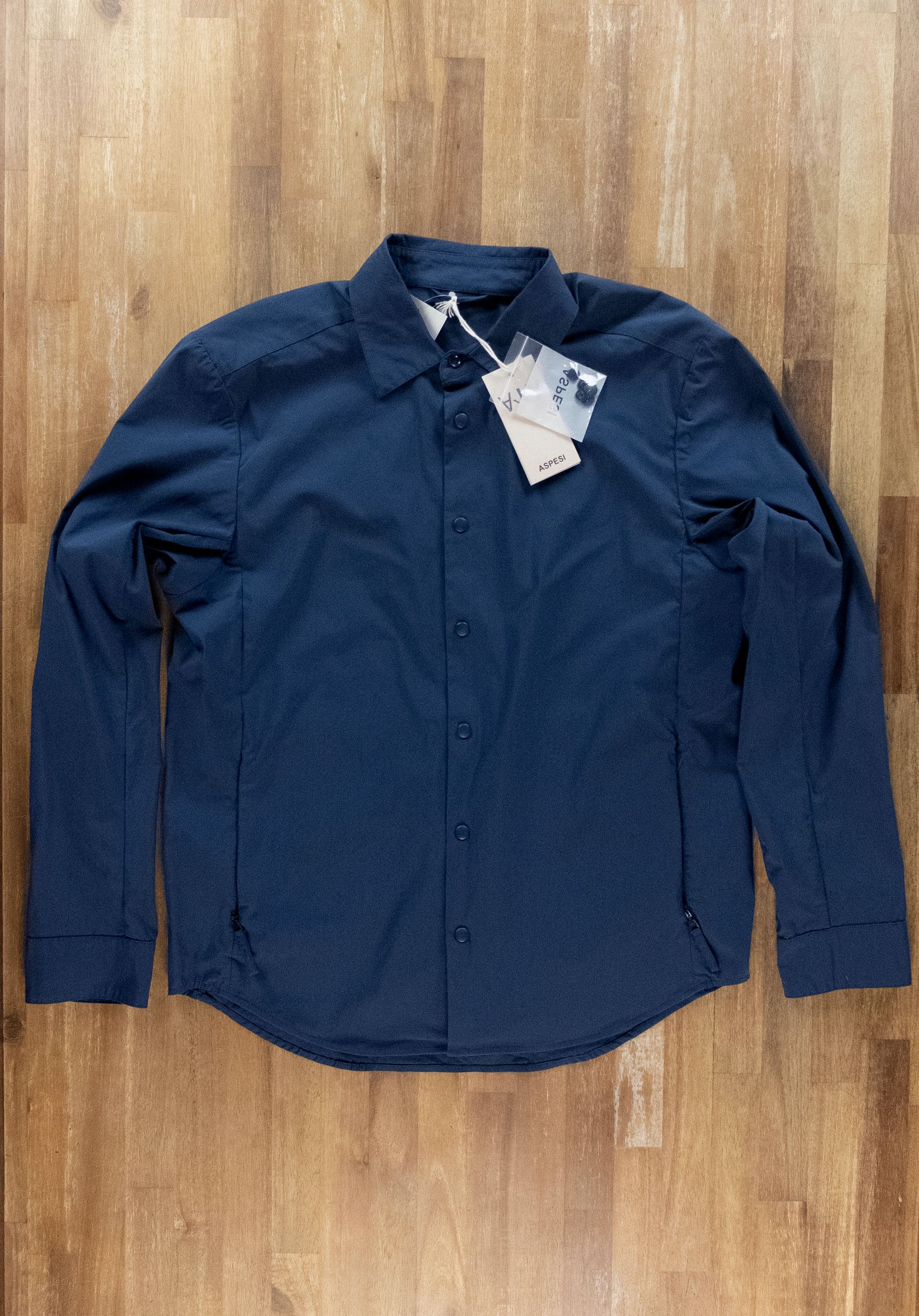 Aspesi ASPESI Arch solid blue cotton blend shirt Medium Size US M / EU 48-50 / 2 - 6 Thumbnail