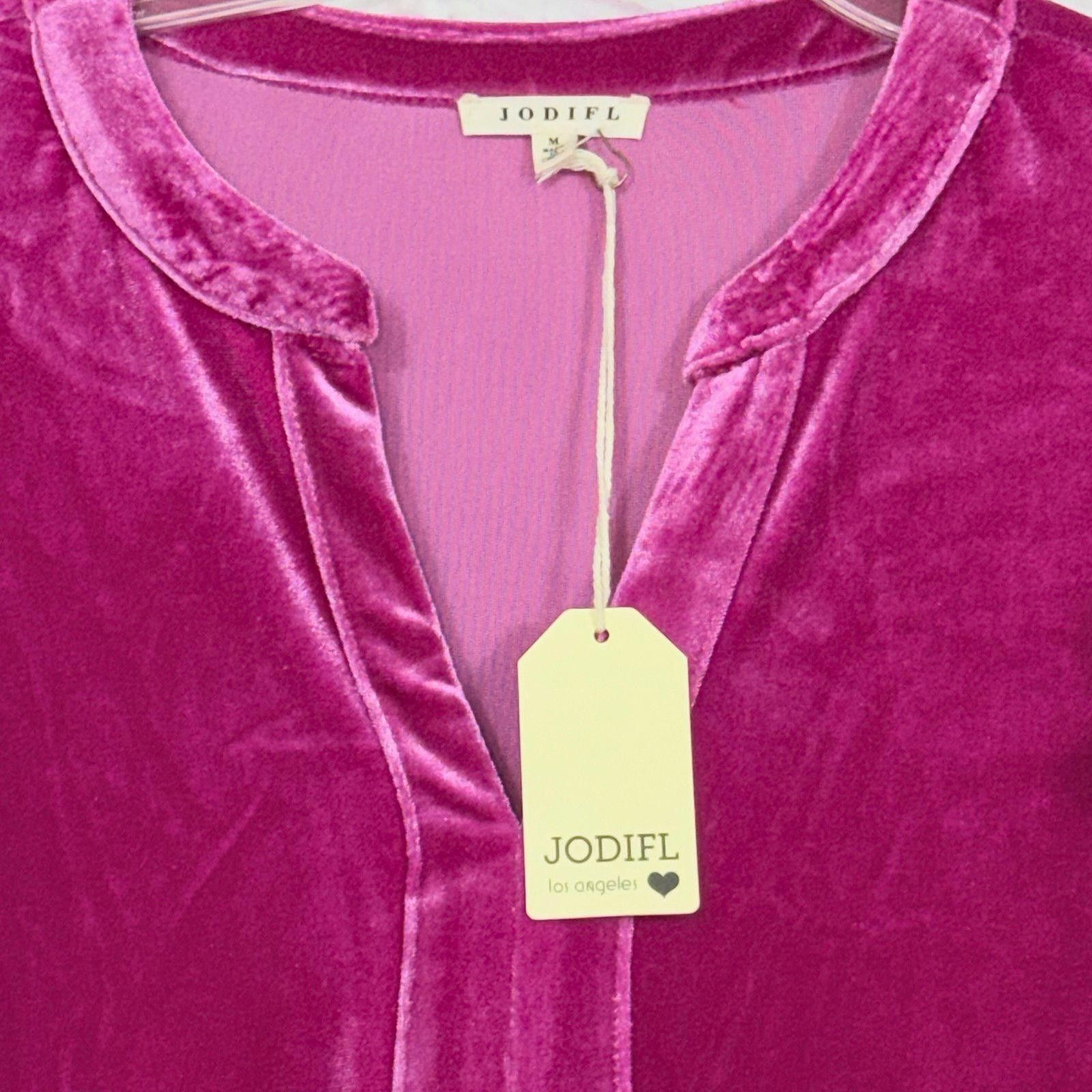 Other Jodifl Pink Velvet Ruffle Dress Medium NWT Size M / US 6-8 / IT 42-44 - 3 Thumbnail