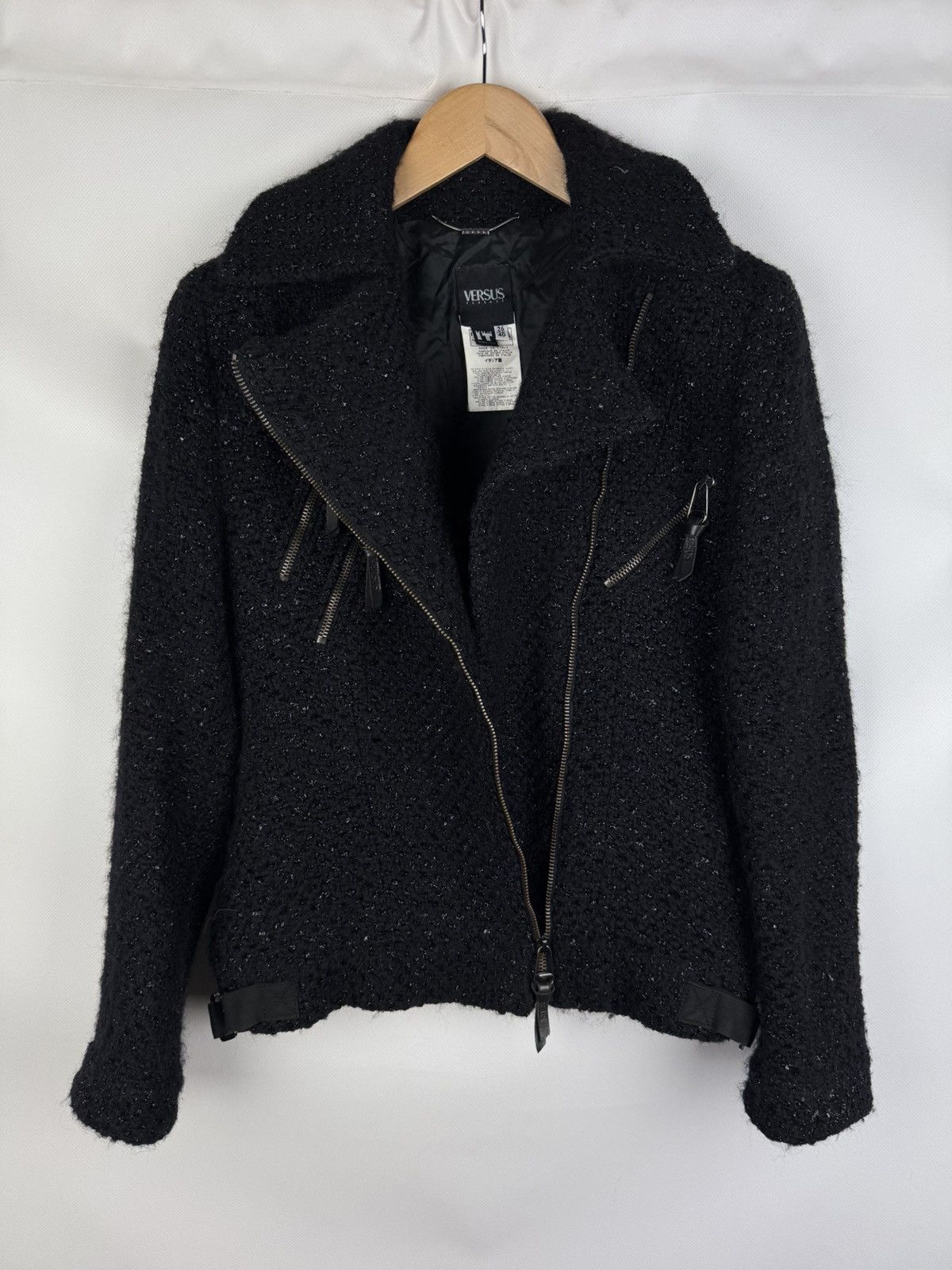 Versace × Versus Versace × Vintage Versus Versace Vintage Ladies Wool Biker Jacket Size 26 / 40 Size S / US 4 / IT 40 - 21 Thumbnail