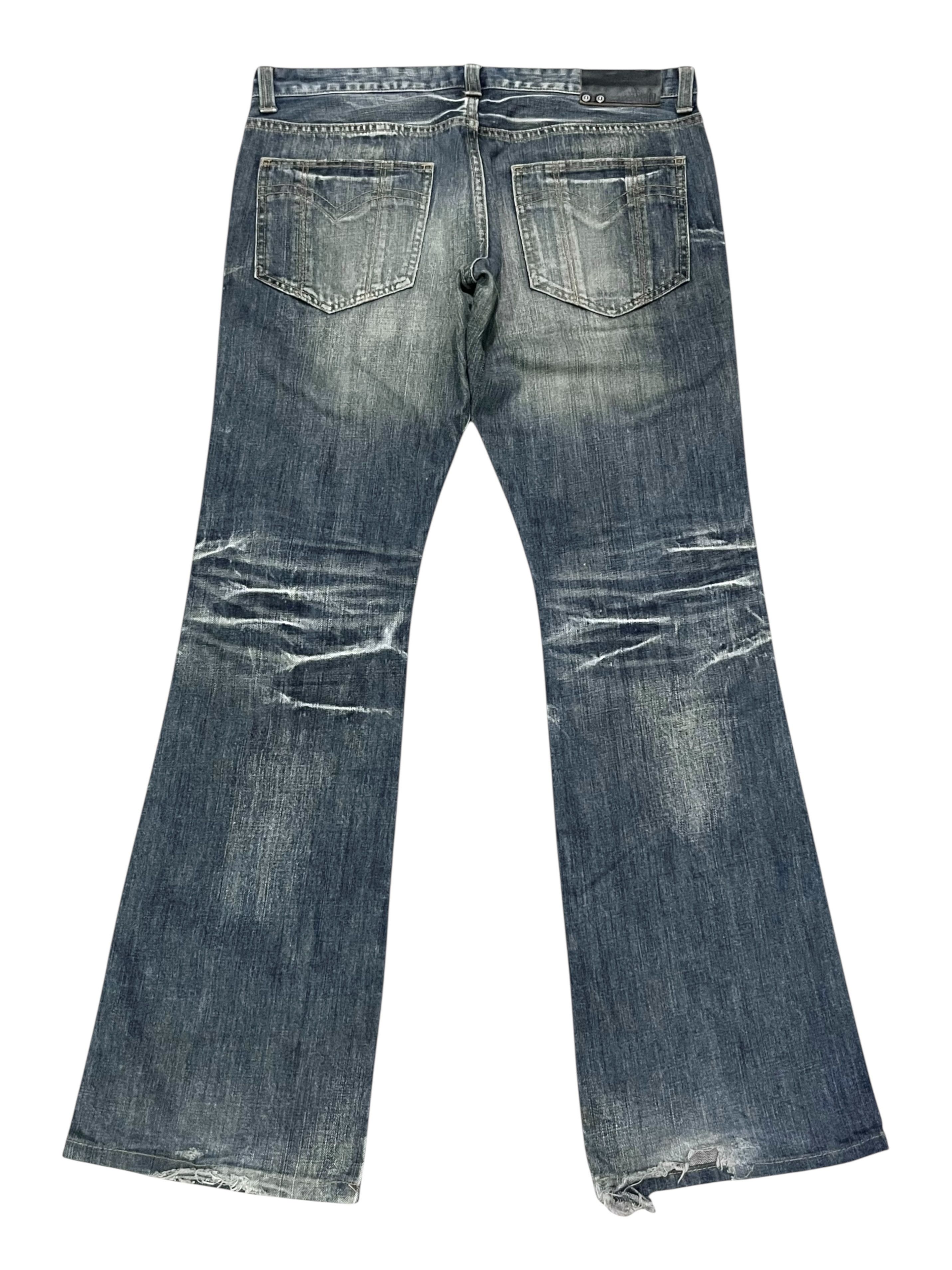 Le Grande Bleu (L.G.B.) High Street Flare Clawmark Mudwash Jeans Made in Japan Size US 32 / EU 48 - 2 Thumbnail