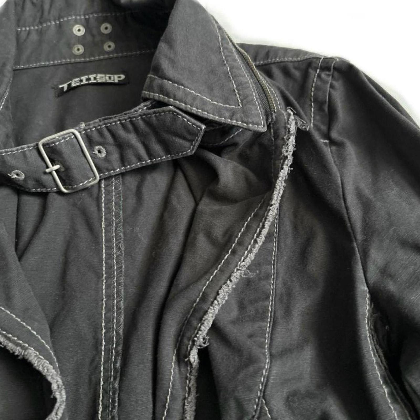 Other Vintage 2000s biker style slim fit frill black jacket Size XS / US 0-2 / IT 36-38 - 5 Thumbnail