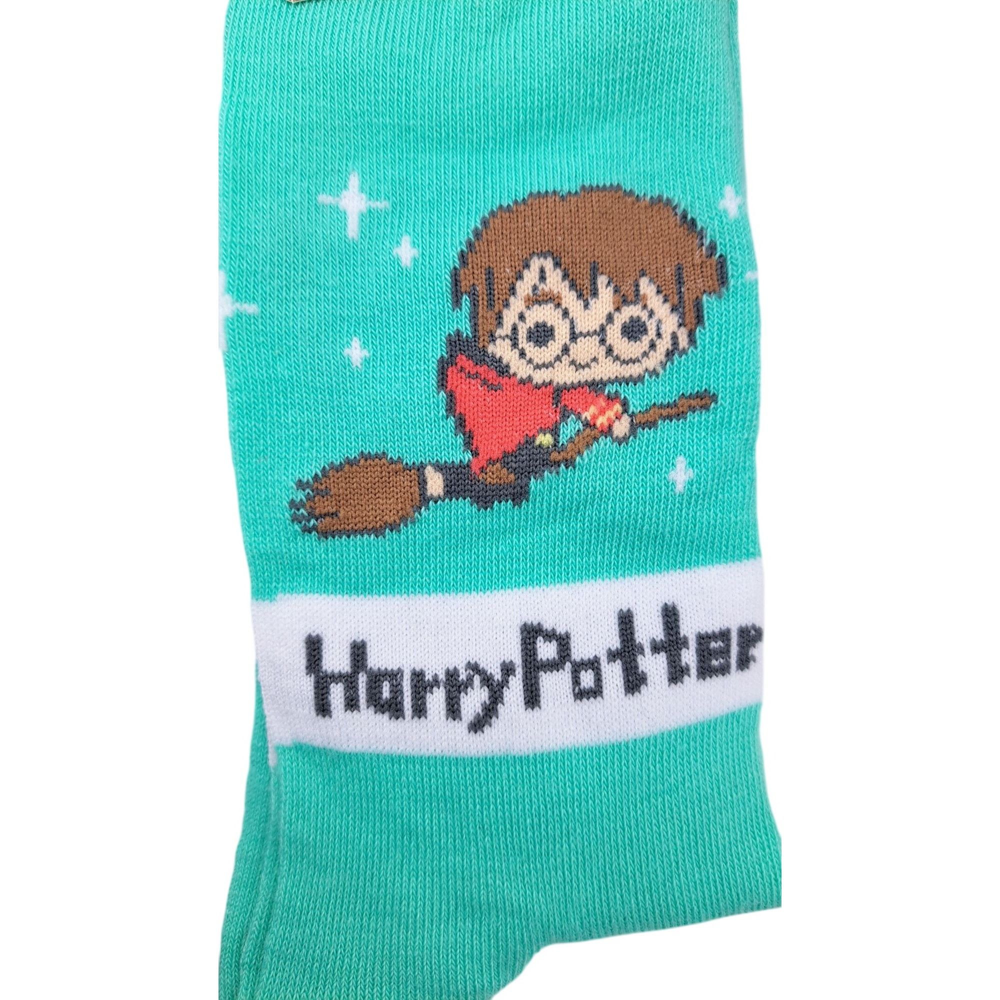 Warner Bros Harry Potter Socks 2 Pairs Up To No Good Broomstick Wizard Size ONE SIZE - 2 Thumbnail