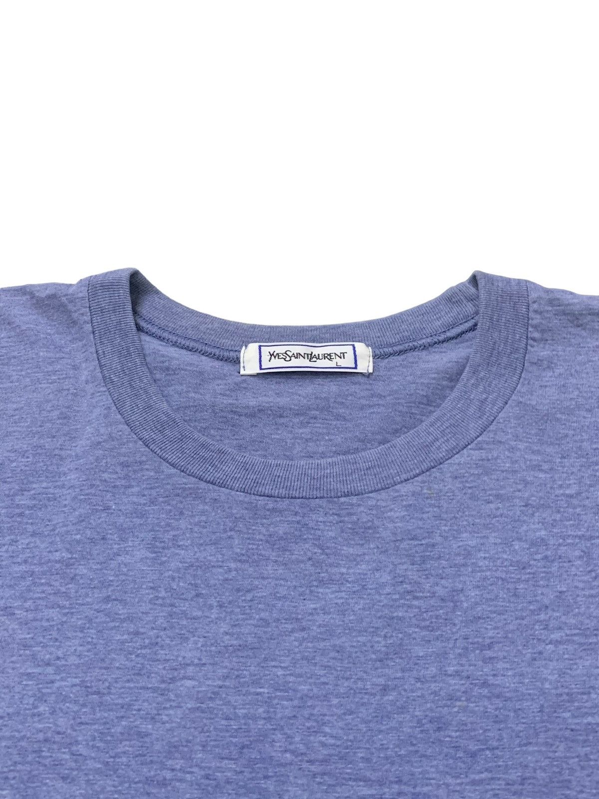 Yves Saint Laurent Vintage YSL Embroidered Chest Logo Tshirt Size US L / EU 52-54 / 3 - 4 Thumbnail