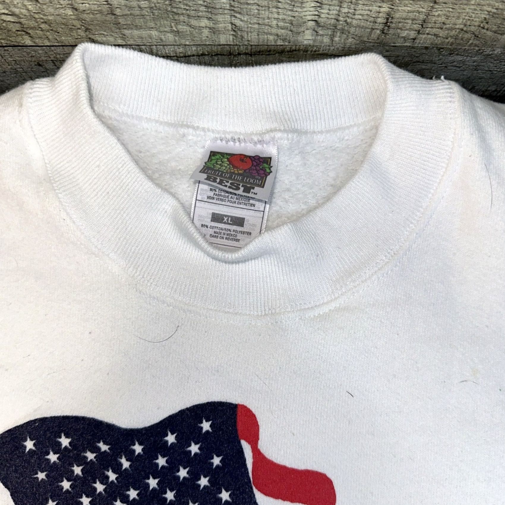Fruit Of The Loom VINTAGE Men’s Crewneck Sweatshirt White United States Of America XL Size US XL / EU 56 / 4 - 3 Thumbnail