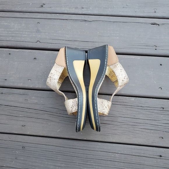 Other Alegria Lara Posh Gold Snakeskin Print Leather Sandals Size US 9.5 / IT 39.5 - 3 Thumbnail