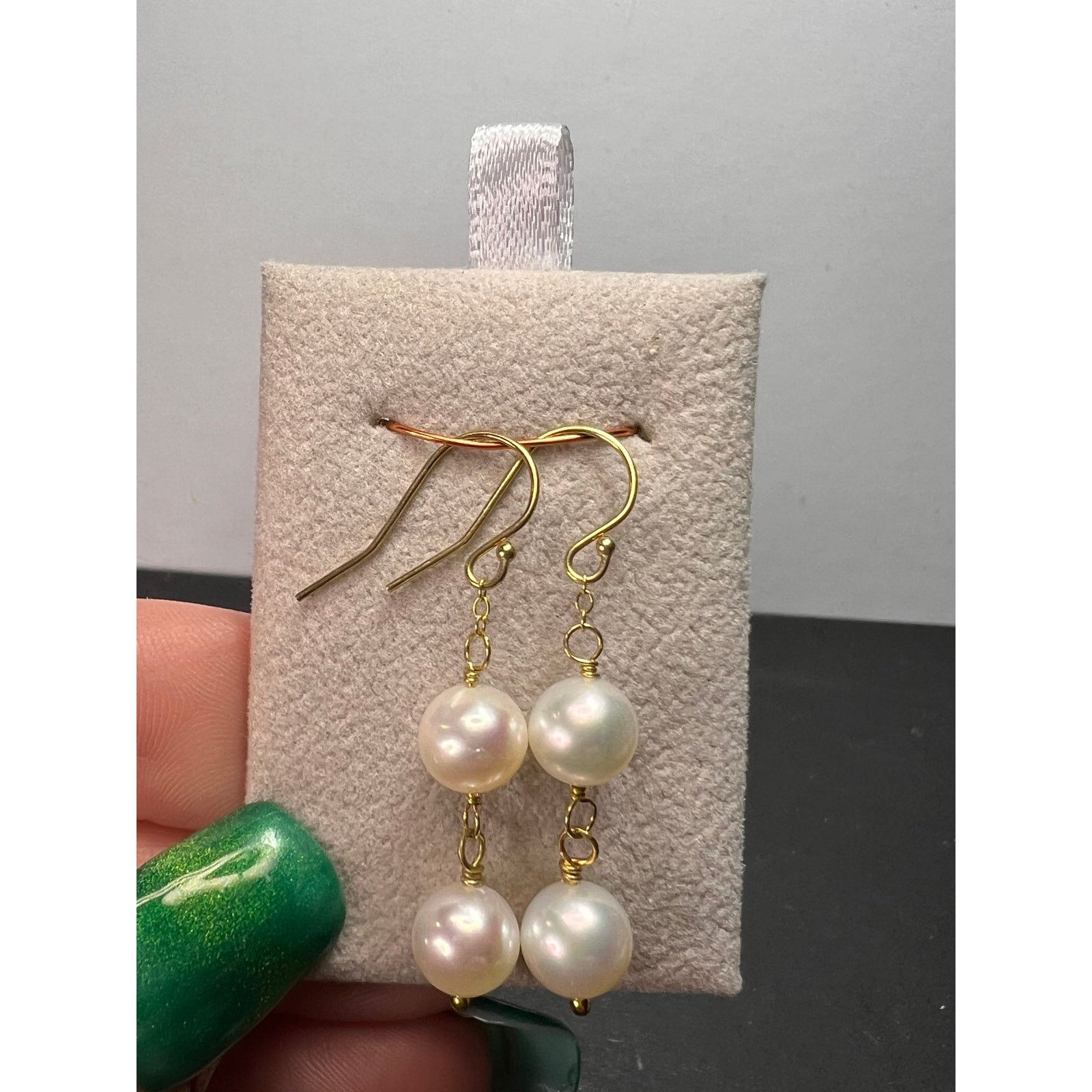 Other Cultured pearl dangle earrings in gold over sterling silver Size ONE SIZE - 4 Thumbnail