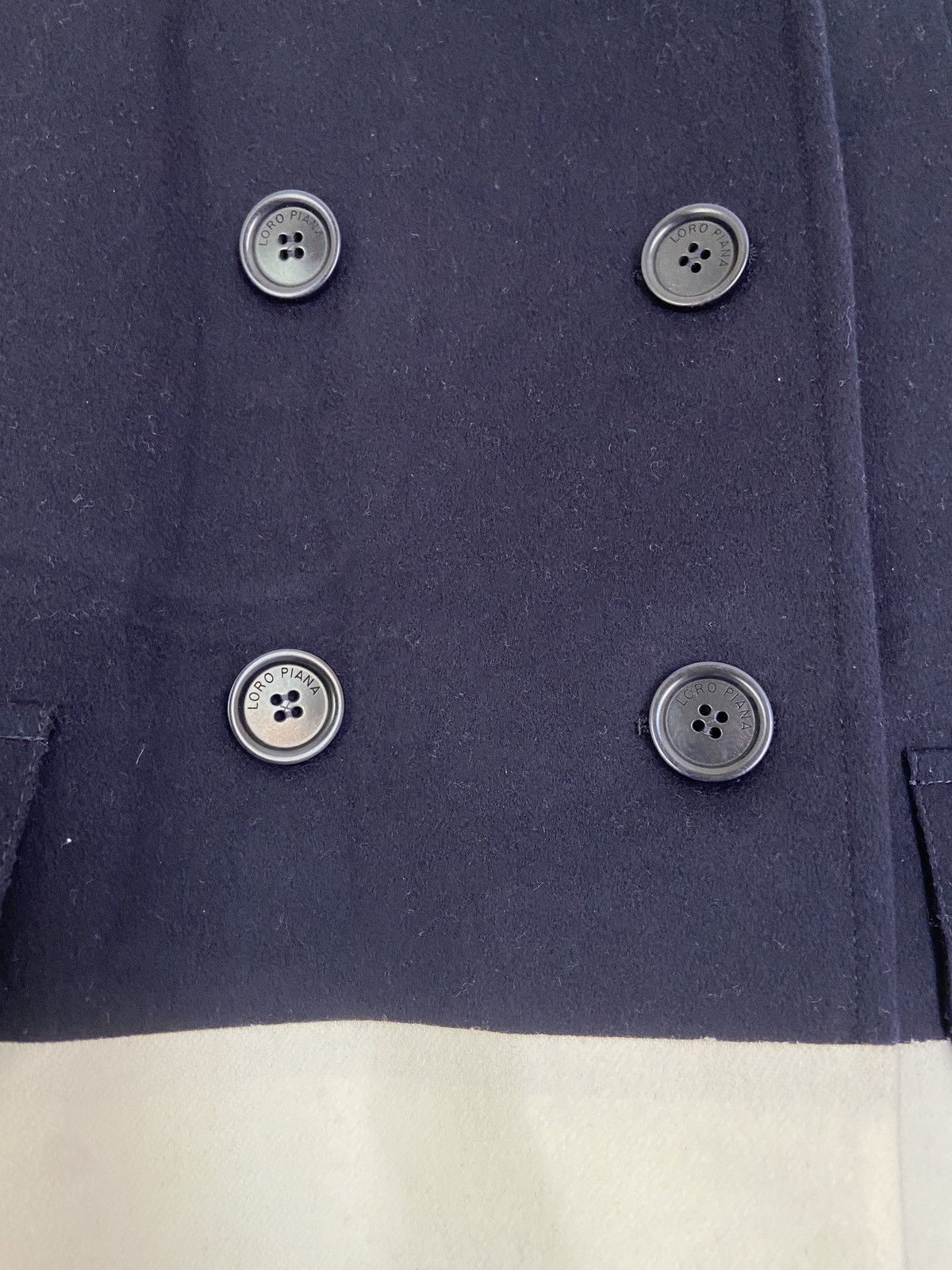 Loro Piana Loro Piana Double Breasted Felt Coat Dark Blue Size M / US 6-8 / IT 42-44 - 3 Thumbnail