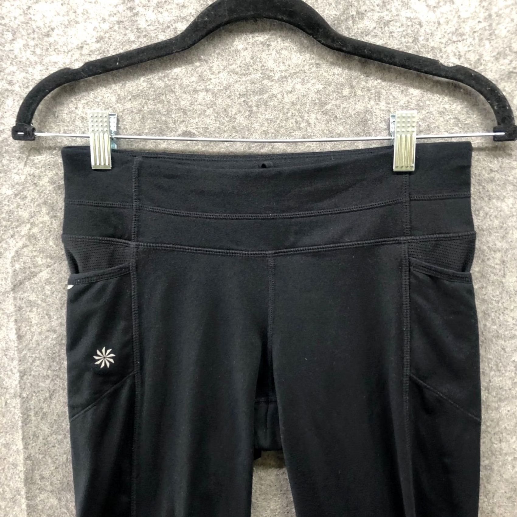 Athleta Athleta Sonar Crop Capri Leggings Womens XS Black Running Zip Pocket Activewear Size 26" / US 2 / IT 38 - 4 Thumbnail