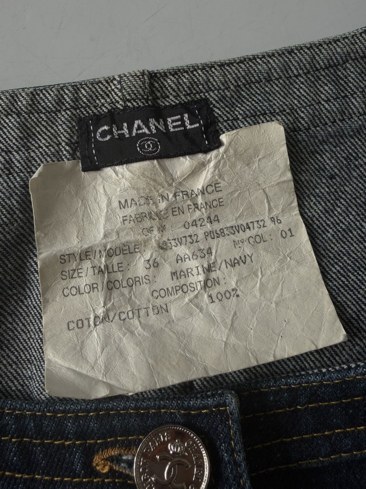 Chanel 1990s-2000s Chanel Indigo Denim Sleeveless Vest & Skirt Set Size XS / US 0-2 / IT 36-38 - 10 Thumbnail