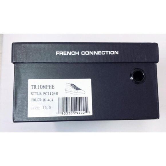 French Connection French Connection Mens Black White Logo Leather High Top Sne Size US 10.5 / EU 43-44 - 5 Thumbnail