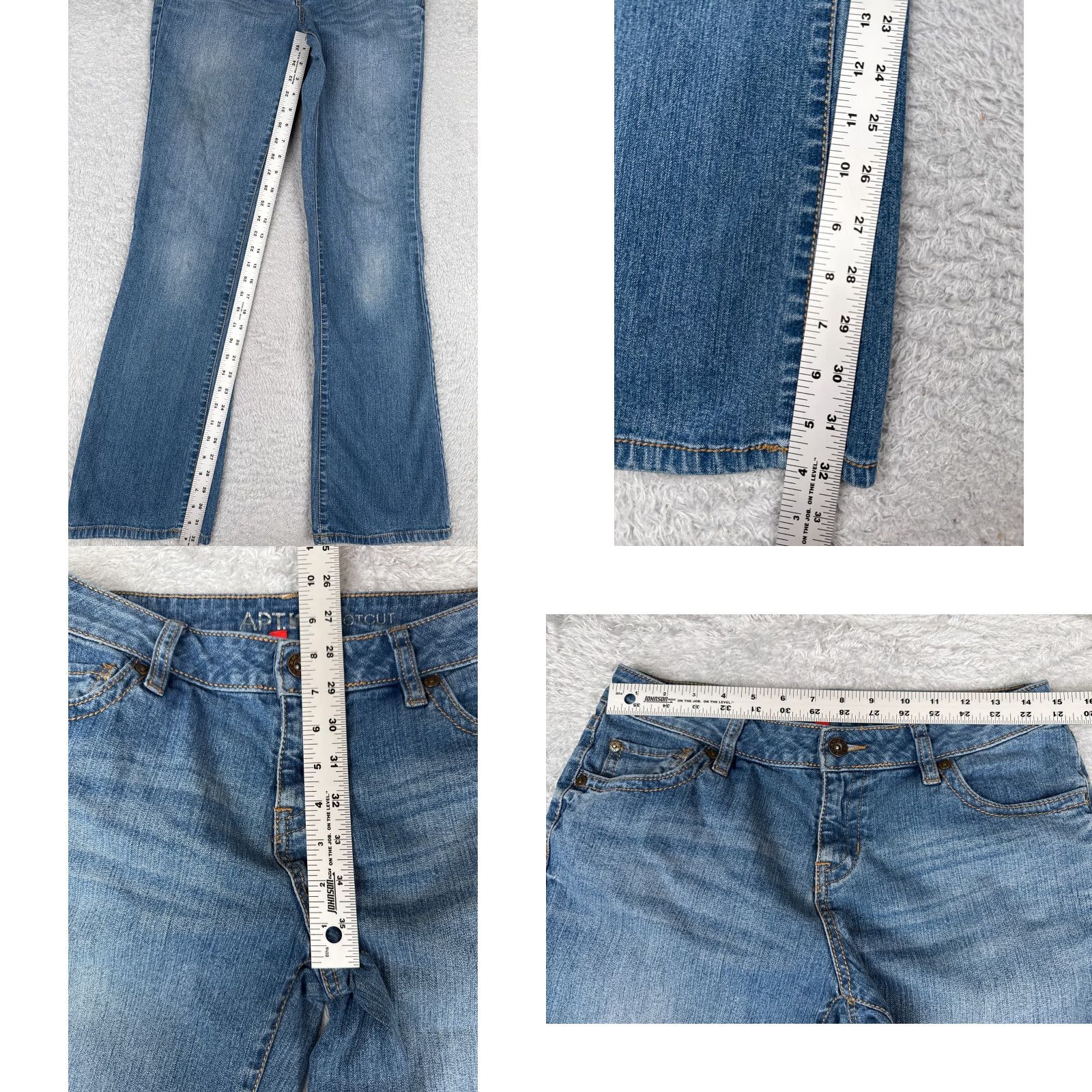 Apt. 9 APT9 Jeans Womens 6 T Blue Denim Bootcut Cotton Blend Mid Rise Western 29x33 Size 28" / US 6 / IT 42 - 8 Thumbnail