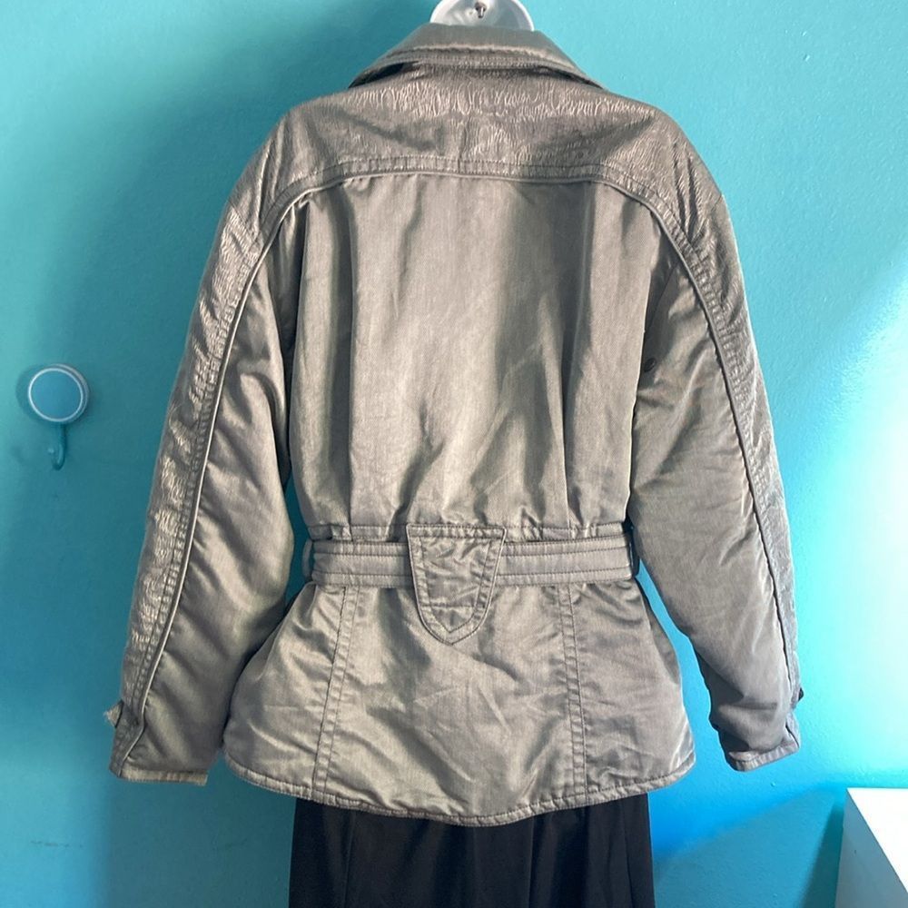 Emmett EMMEGI Womens Size 38 Silver Ski Jacket Belted Zip & Snap Fr Size M / US 6-8 / IT 42-44 - 12 Thumbnail