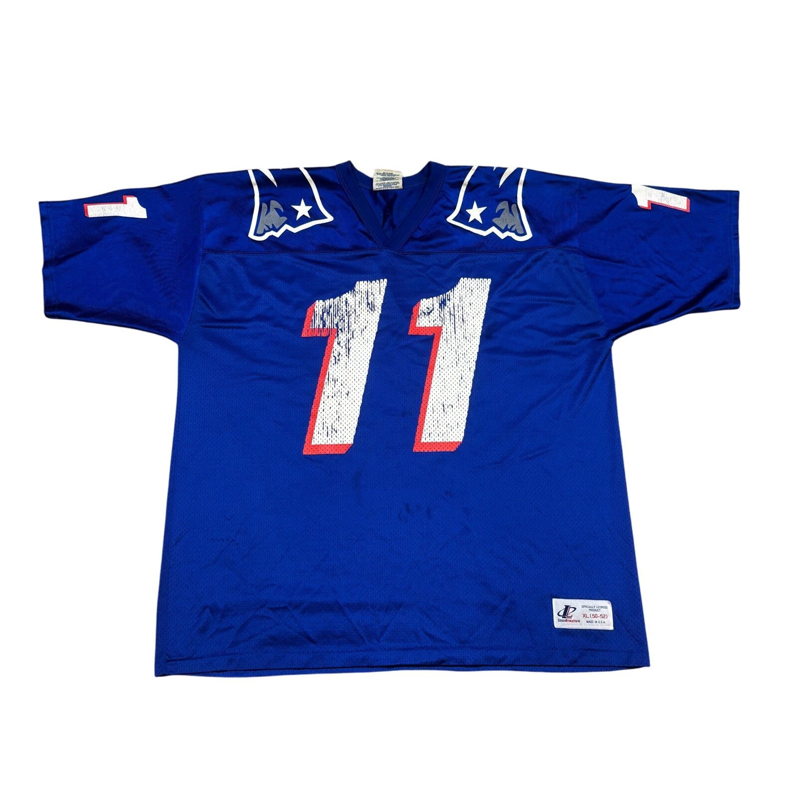Logo Athletic × NFL × Vintage VTG Logo Athletic New England Patriots Bledsoe 11 Jersey XL Size US XL / EU 56 / 4 - 1 Thumbnail
