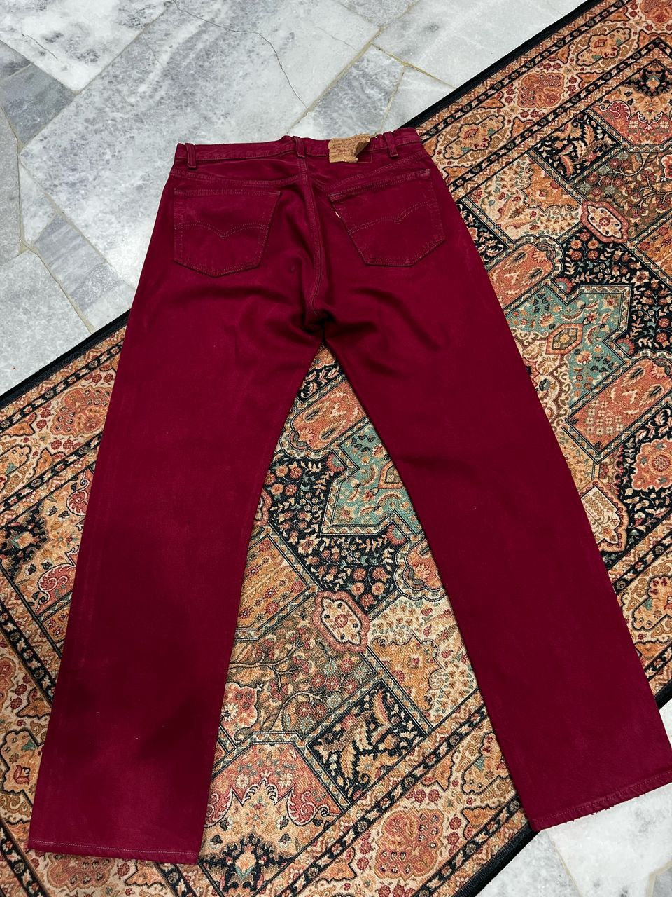 Levi's × Vintage Vintage 80’s Levis 501 Maroon Colour Size US 32 / EU 48 - 6 Thumbnail
