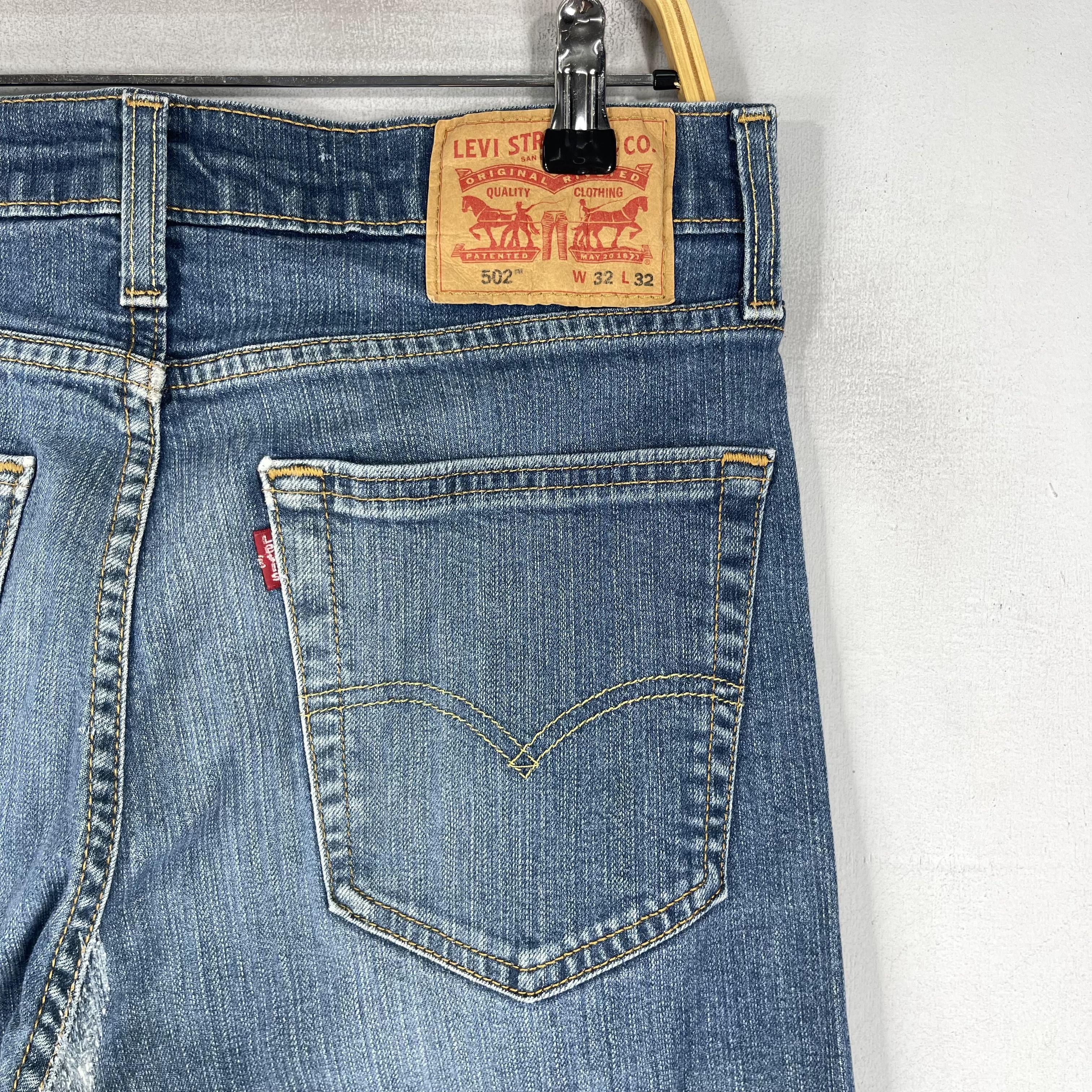 Levi's × Vintage Size 32 Levis 502 Slim Fit Tapered Reinforced Dirty Jeans Size US 32 / EU 48 - 10 Thumbnail