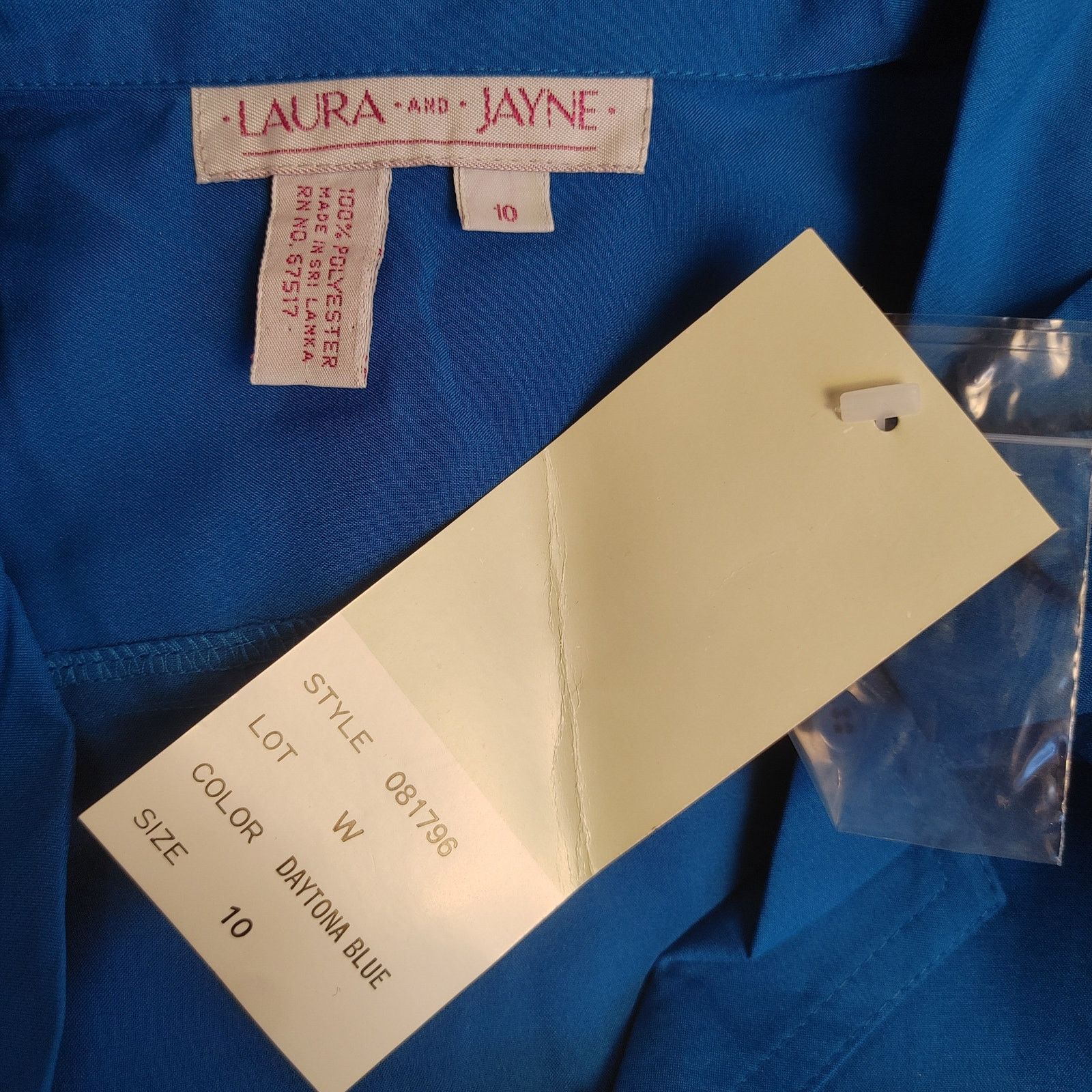 Other Laura & Jane Womens 10 Blue Scrub Short Sleeve Bttn Down Top Size L / US 10 / IT 46 - 3 Thumbnail