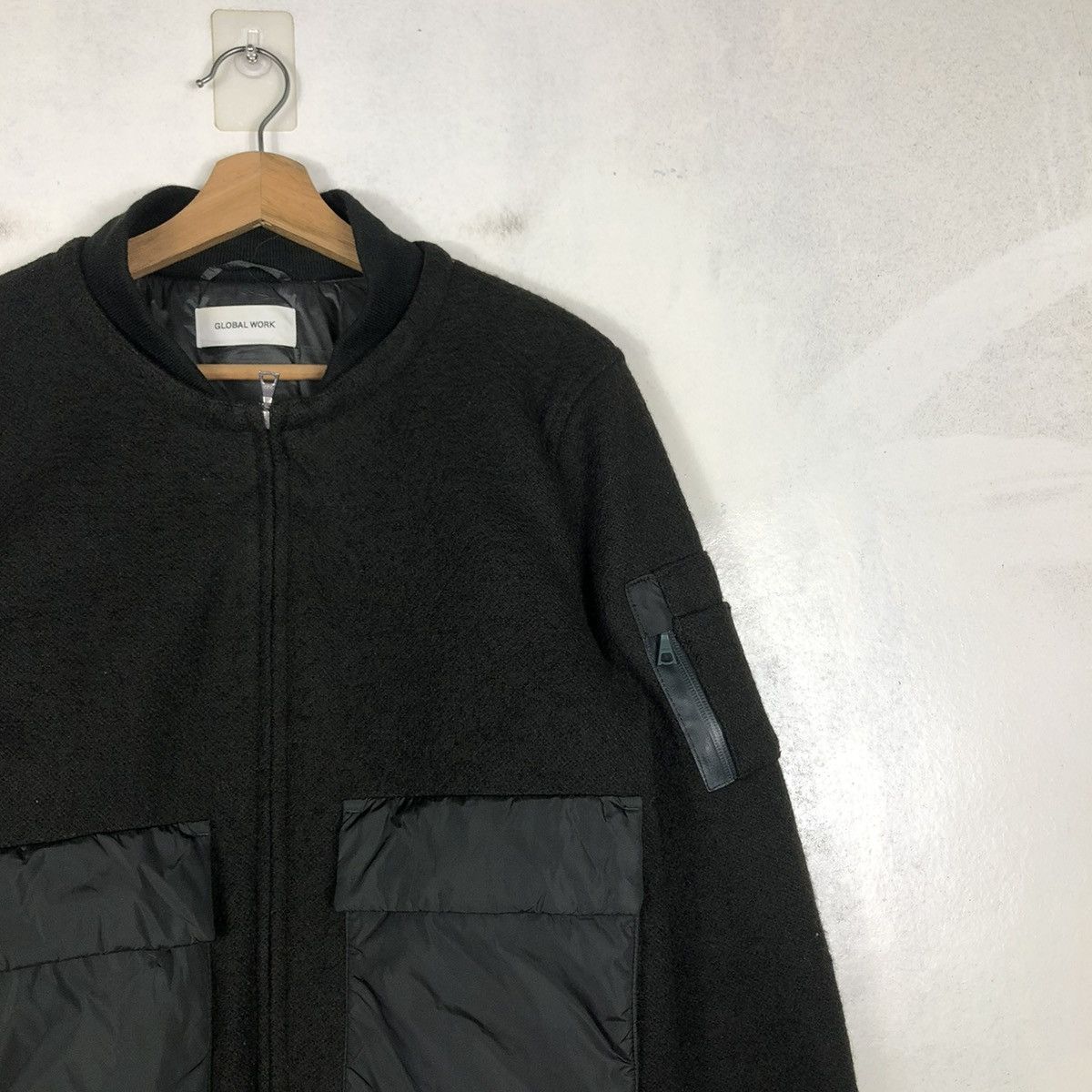 Japanese Brand 📌VINTAGE WOOL BIKER BOMBER JACKET GLOBAL WORK JAPAN Size US M / EU 48-50 / 2 - 7 Thumbnail