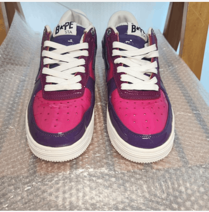Bape A Bathing Ape Bapesta Low Purple Red Sneakers Size US 8 / EU 41 - 2 Thumbnail