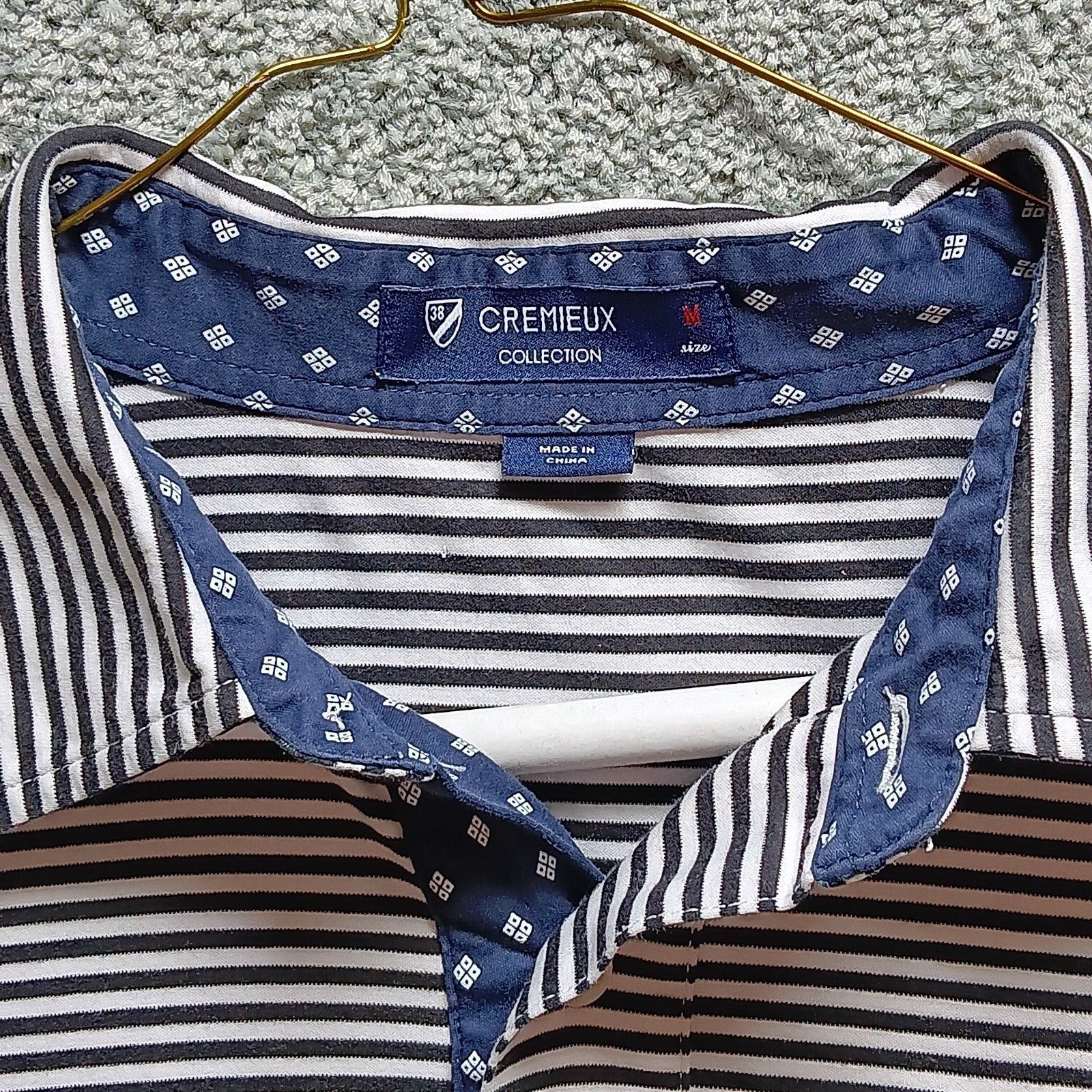 Cremieux Cremieux Collection Mens Polo XL Striped with Printed Collar Size US XL / EU 56 / 4 - 3 Thumbnail