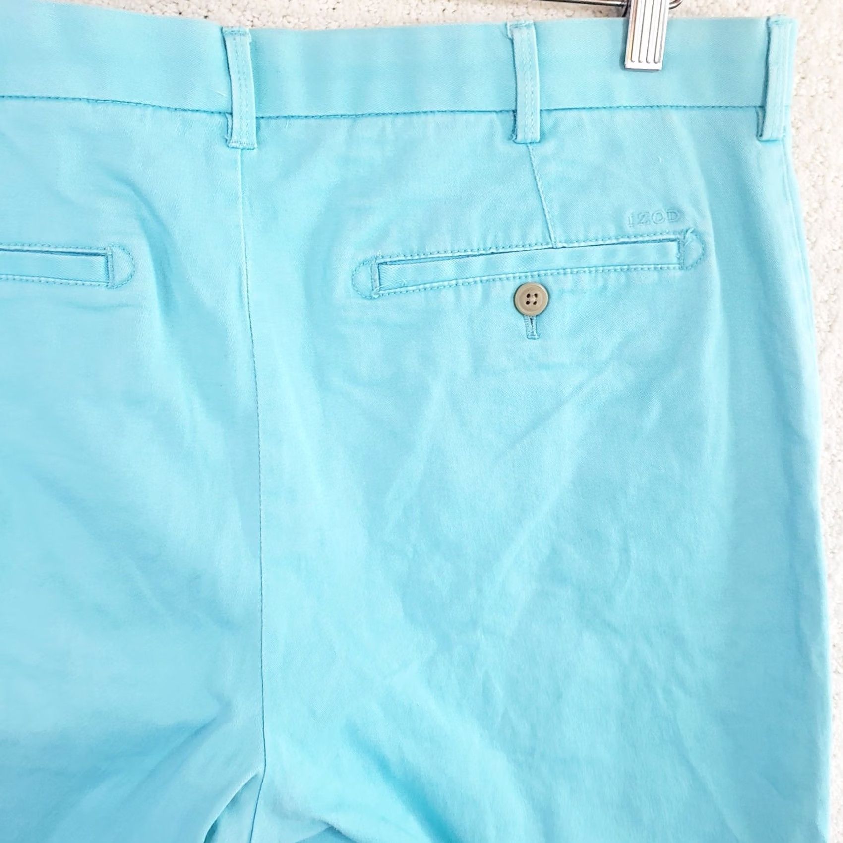 Izod VINTAGE Izod Saltwater Stretch Chino Shorts Men 36 10 Aqua Blue Cotton Spandex Size US 36 / EU 52 - 7 Thumbnail
