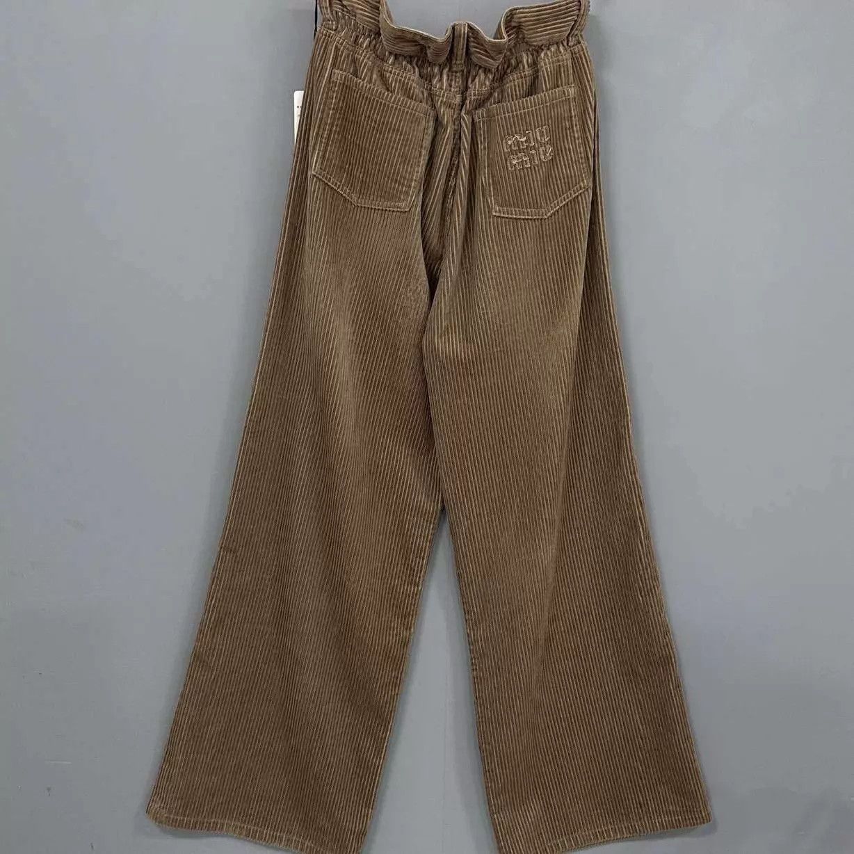 Miu Miu MIUMIU Milk Tea Corduroy Wide-Leg Trousers 40 Size 27" / US 4 / IT 40 - 1 Thumbnail
