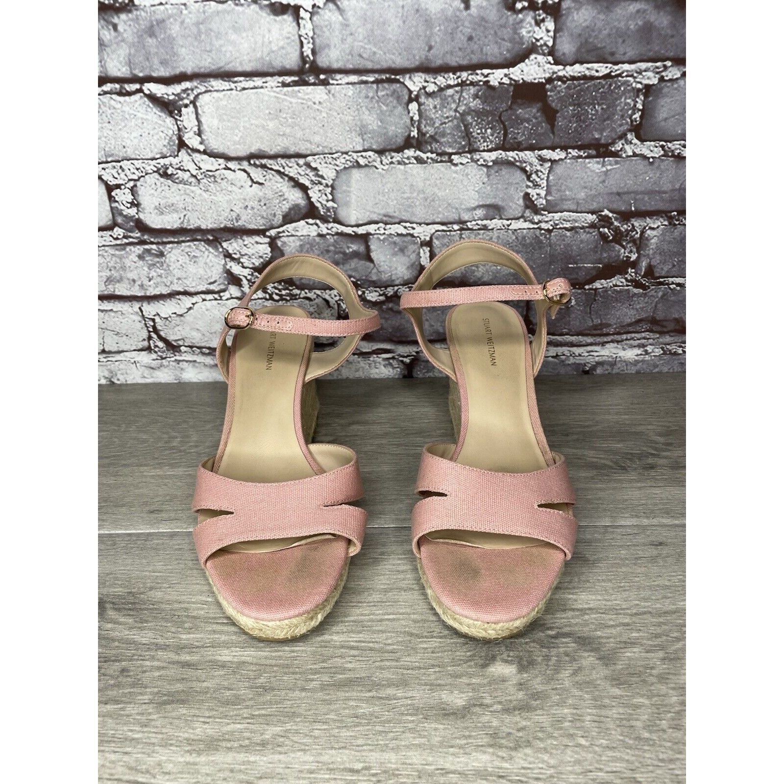 Stuart Weitzman STUART WEITZMAN Mirela II Pink Canvas Espadrille Wedge Sanda Size US 9.5 / IT 39.5 - 10 Thumbnail
