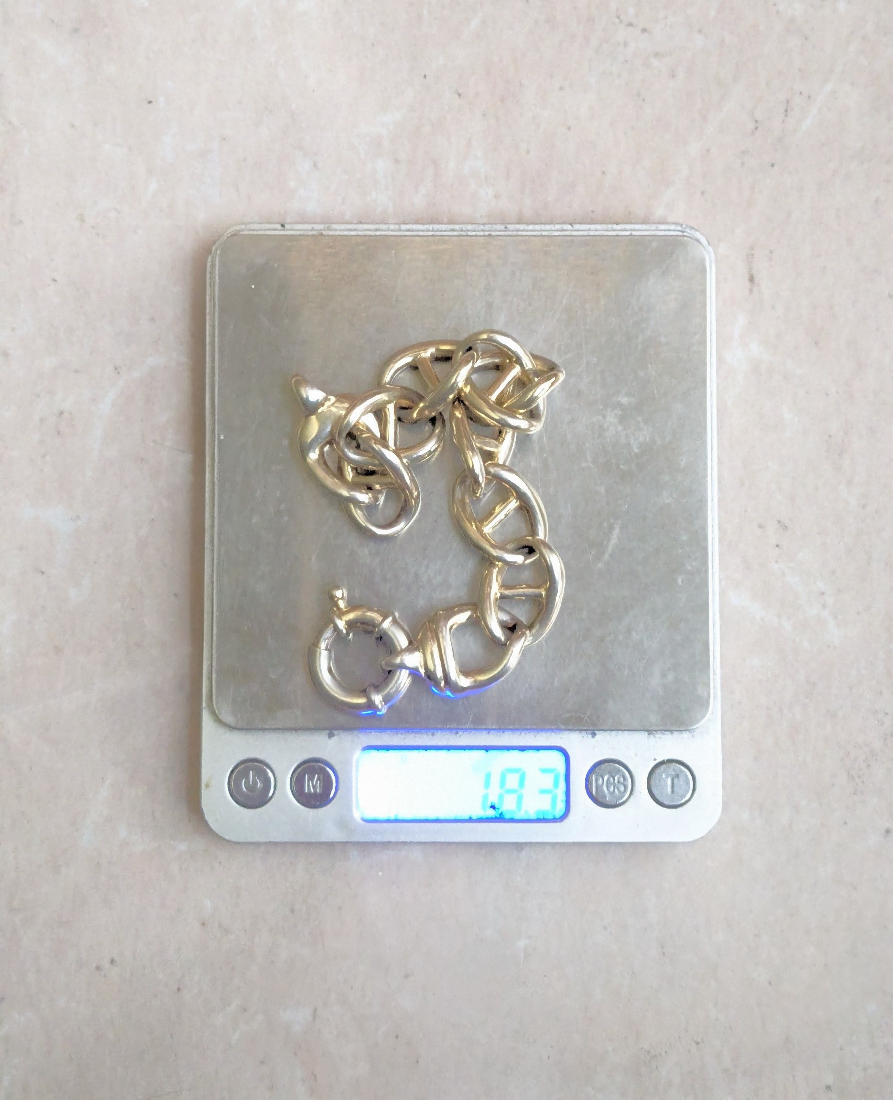 Jewelry Vintage Sterling Silver Bracelet Anchor Mariner Vermeil 8.5" Size ONE SIZE - 8 Thumbnail