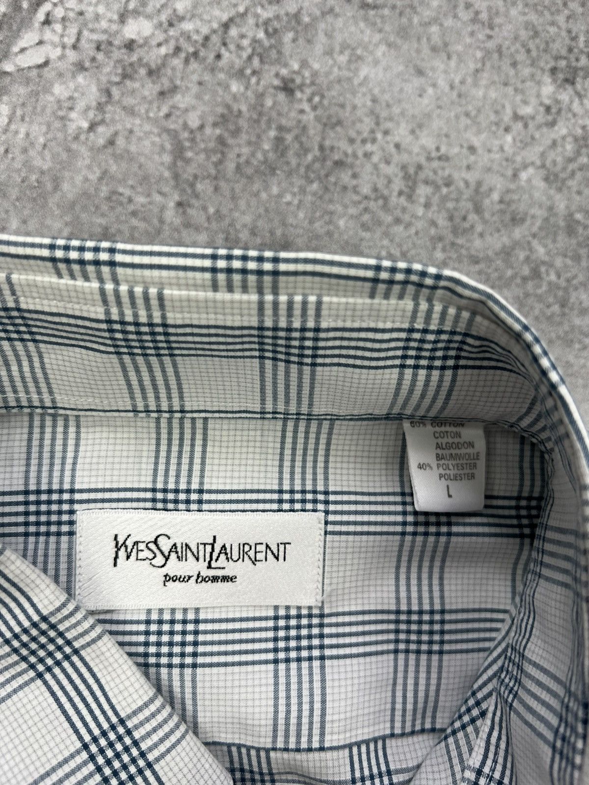 Yves Saint Laurent Yves Saint Laurent YSL Button Up Shirt Mens Classic Plaid Size US L / EU 52-54 / 3 - 3 Thumbnail