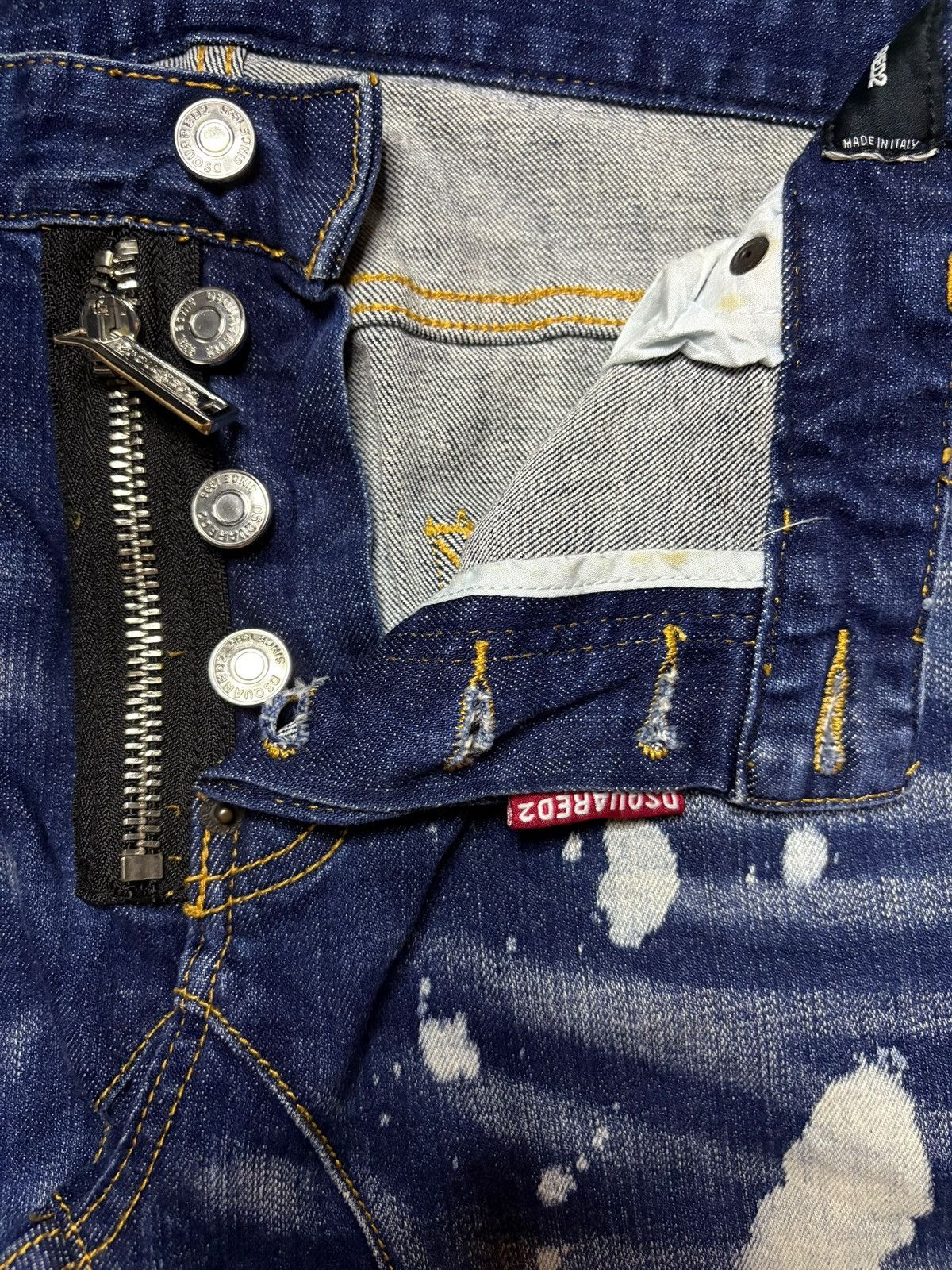 Dsquared2 Vintage Dsquared Bleached Acid Wash Distressed Jeans Size US 33 - 3 Thumbnail