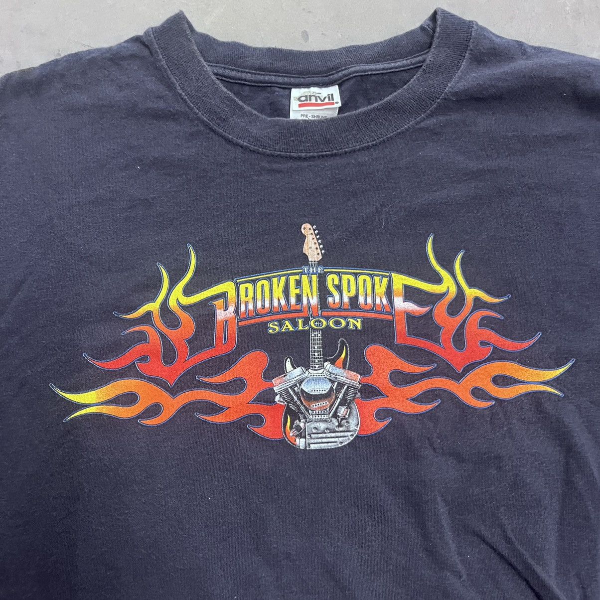 Harley Davidson × Vintage Vintage Navy Guitar Flame Sleeve Print Y2K tattoo Harley Size US XL / EU 56 / 4 - 5 Thumbnail