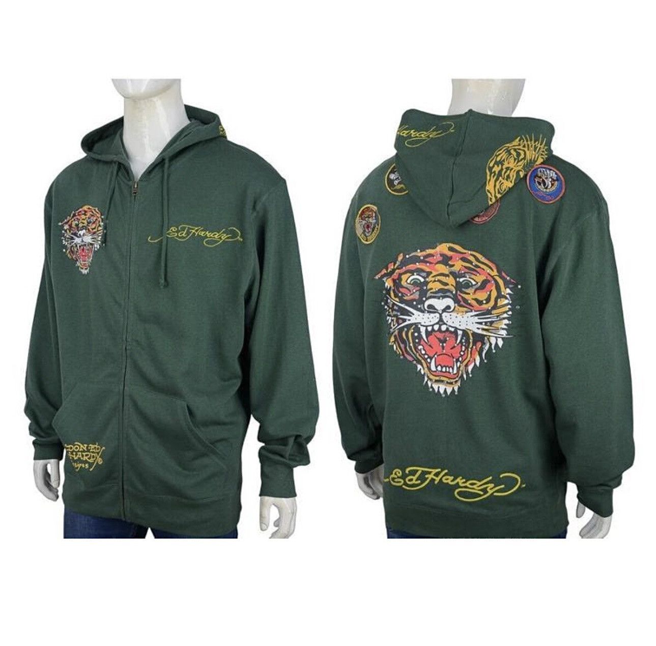Ed Hardy × Vintage Ed Hardy green hoodie big logo Tiger size,XXL , XXXLrare Size US XXL / EU 58 / 5 - 3 Thumbnail