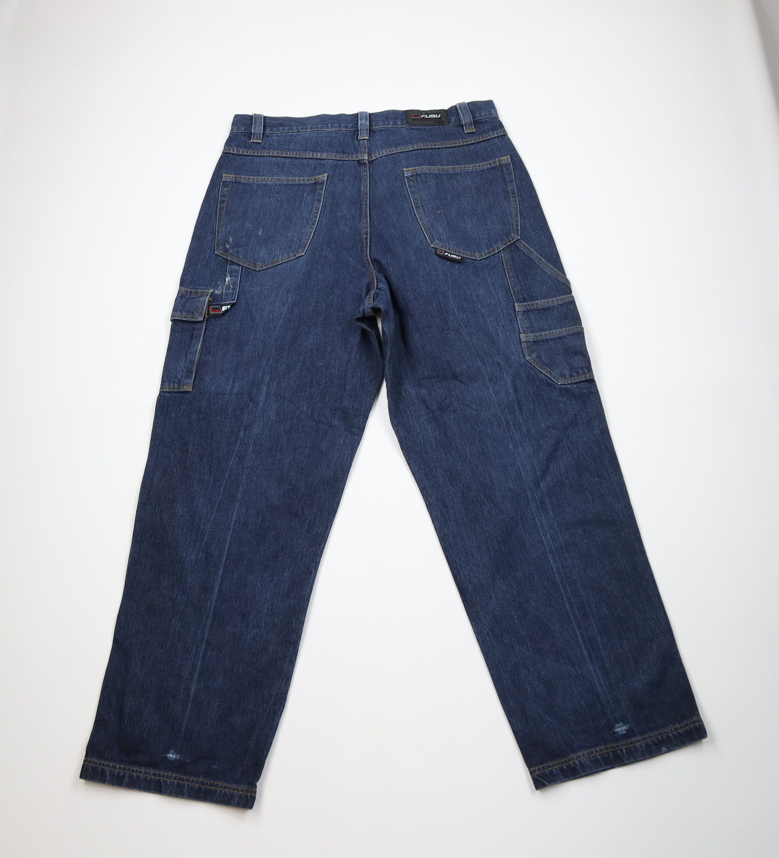 Fubu Vintage 90s Y2K FUBU Baggy Wide Leg Cargo Denim Jeans Blue Size US 40 / EU 56 - 10 Thumbnail