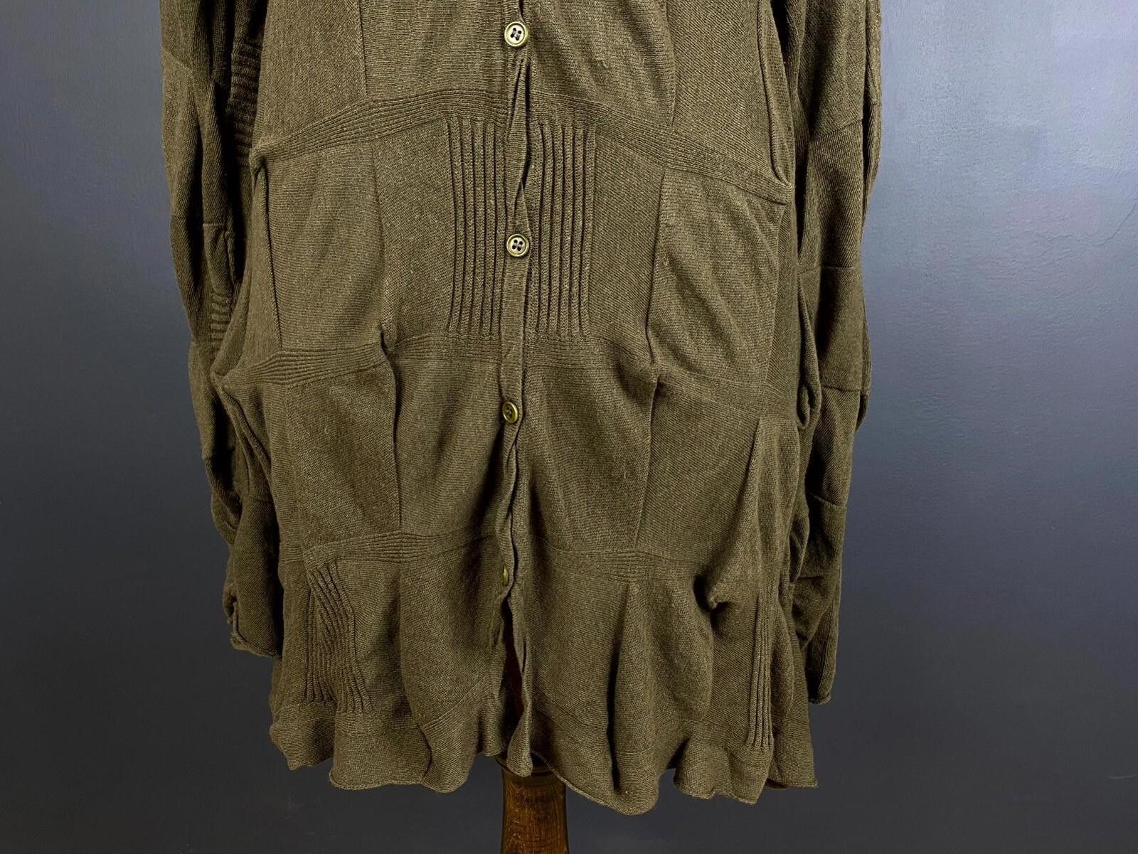 Oscar De La Renta OSKA Khaki Wool Knit Long Sleeve Lagenlook Dress Size 2 Size XS / US 0-2 / IT 36-38 - 4 Thumbnail