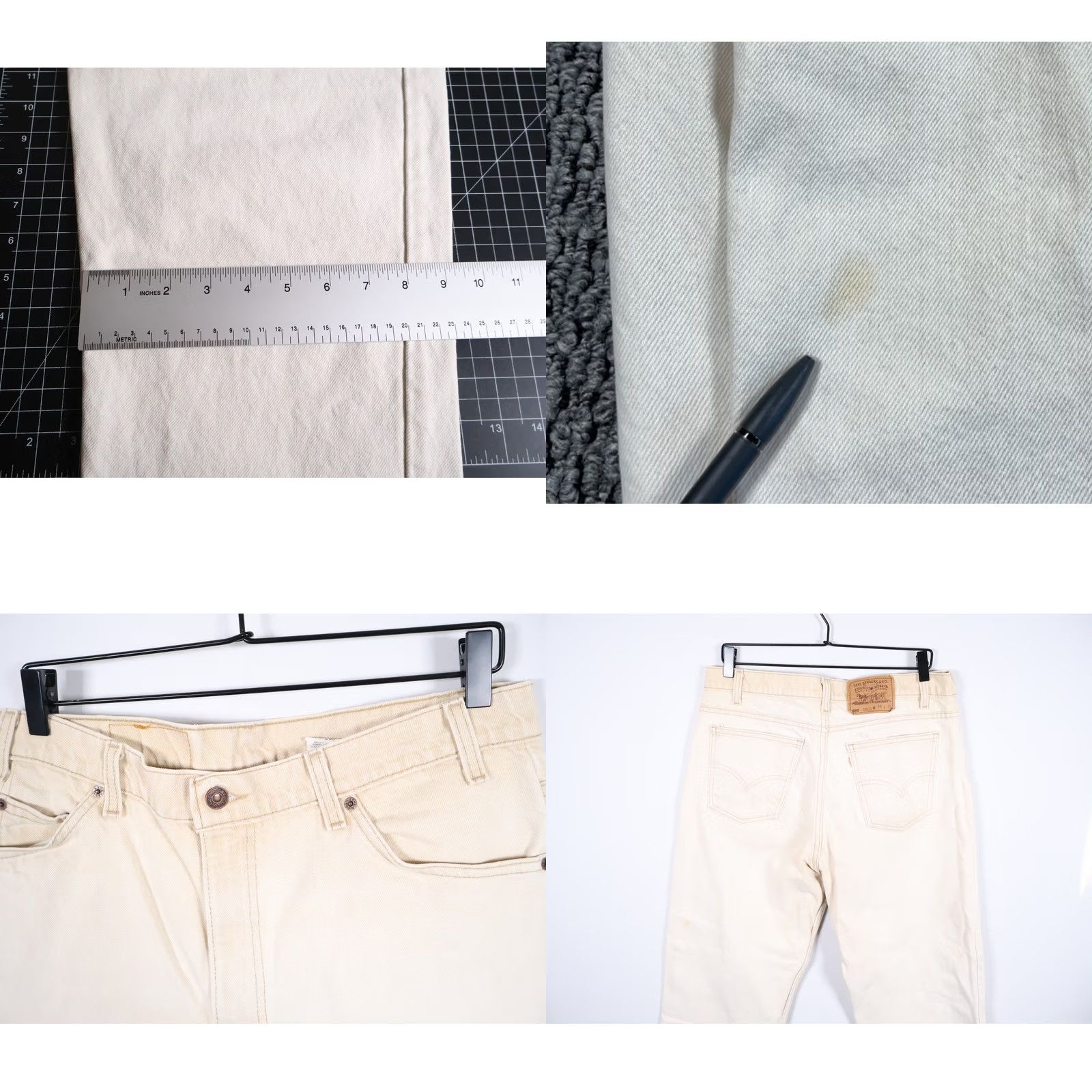 Levi's VINTAGE Levi's 550 Jeans Mens 33 x 29 Ivory Relaxed Tapered Orange Tab Men Jeans 90s Hipster Retro Vintage Grunge Casual All Seasons Mens Size US 33 - 9 Thumbnail