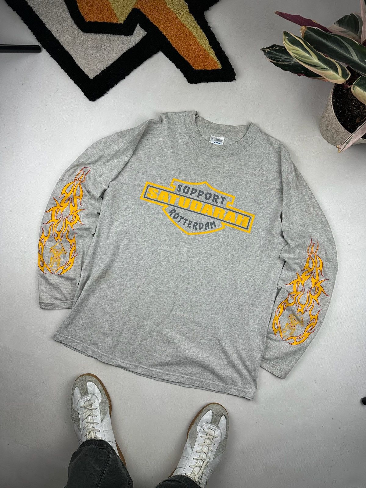 Japanese Brand Japan Y2K 00s Harley Davidson Style Tribal Long Sleeve flame Size US L / EU 52-54 / 3 - 5 Thumbnail