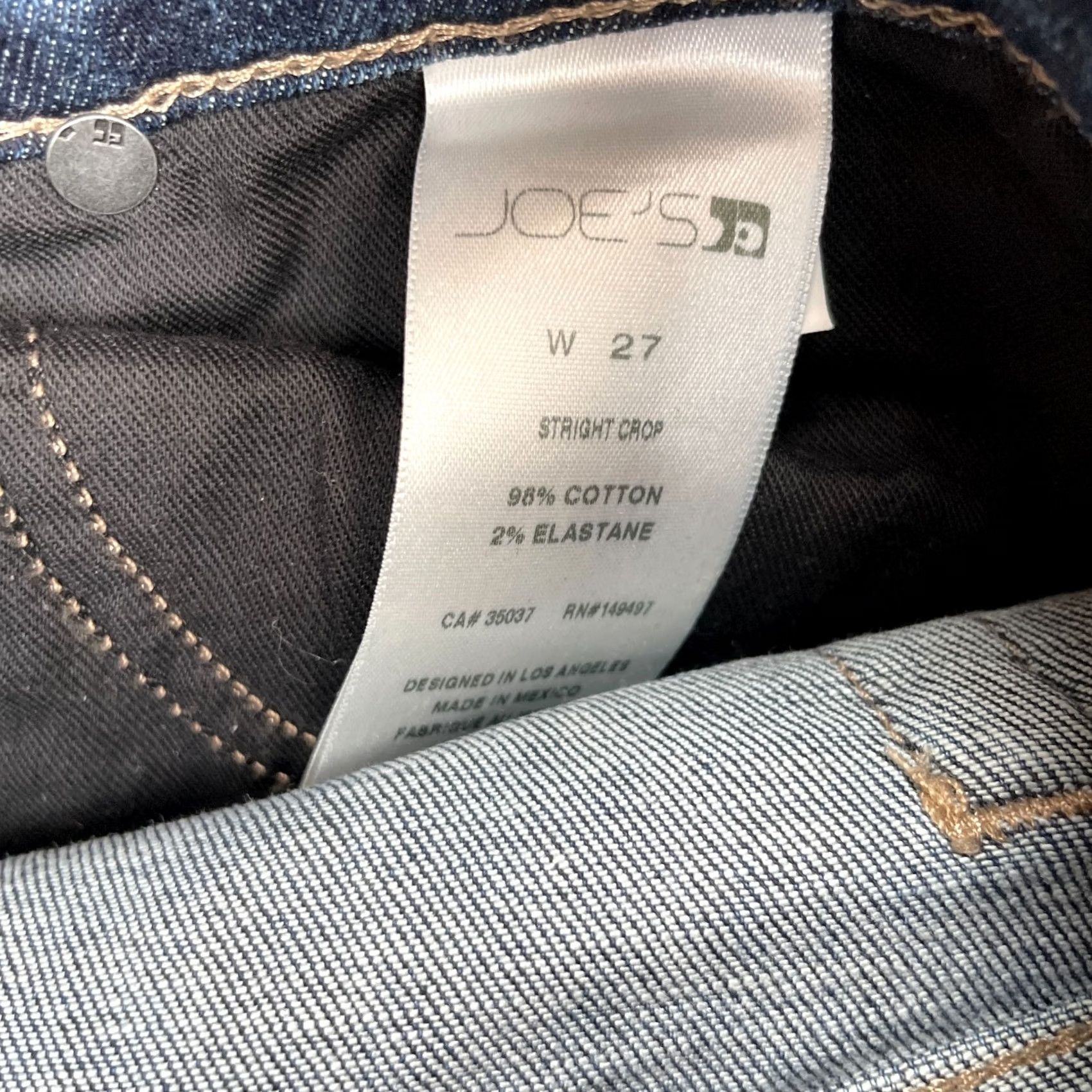 Vintage Joes Jeans Womens 27 Blue Cropped Straight Leg Denim Cotton Mid Rise Raw Hem Jeans Size 27" / US 4 / IT 40 - 4 Thumbnail