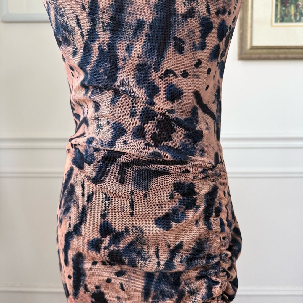 Other Pretty Little Thing Mesh Bodycon Ruched Mini Dress Dark Blue Size S / US 4 / IT 40 - 3 Thumbnail