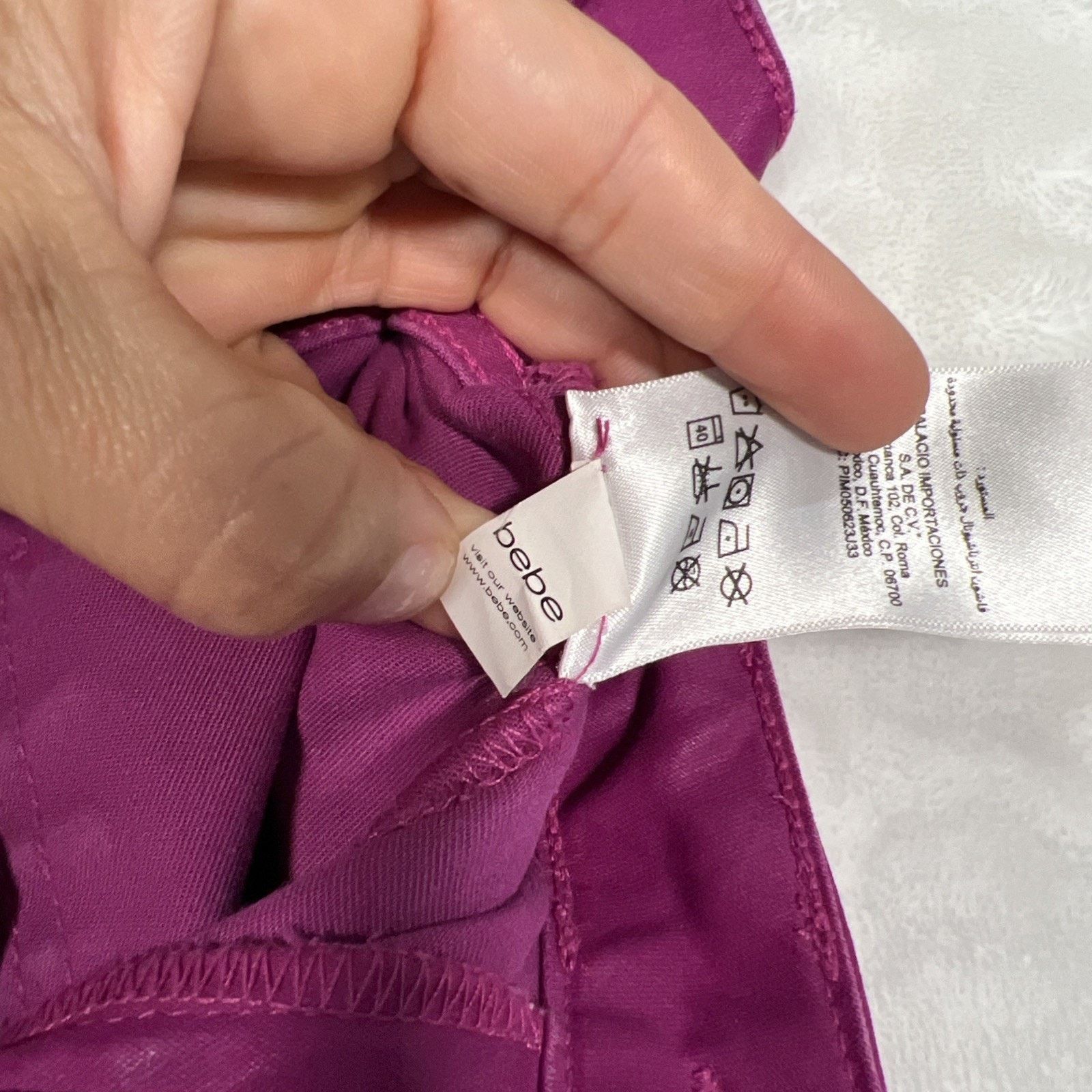 Bebe Bebe Women's Purple Shiny Pants Size 26 Zipper Pockets Size 26" / US 2 / IT 38 - 6 Thumbnail